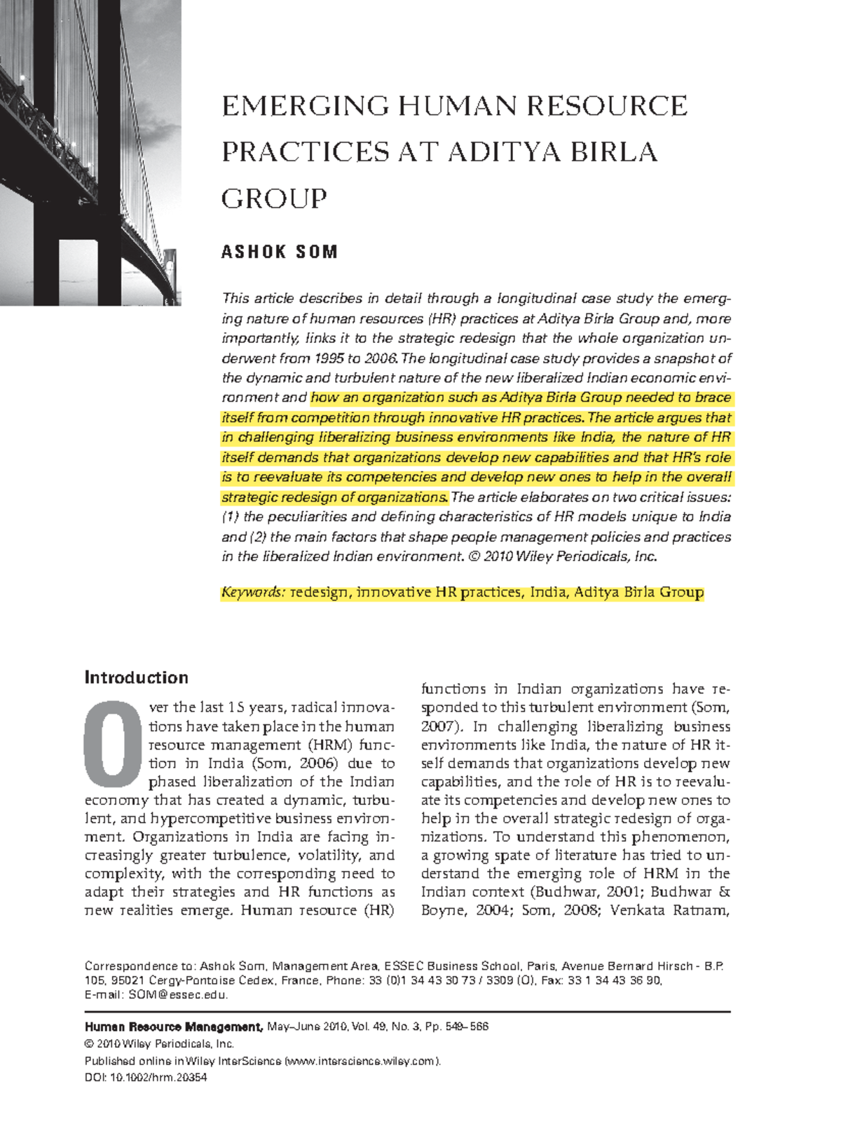 ABG Group EMERGING HUMAN RESOURCE PRACTICES AT ADITYA BIRLA GROUP A S