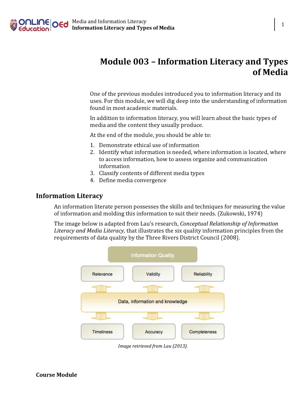 Week 003-Module Information Literacy And Types Of Media - Media And ...