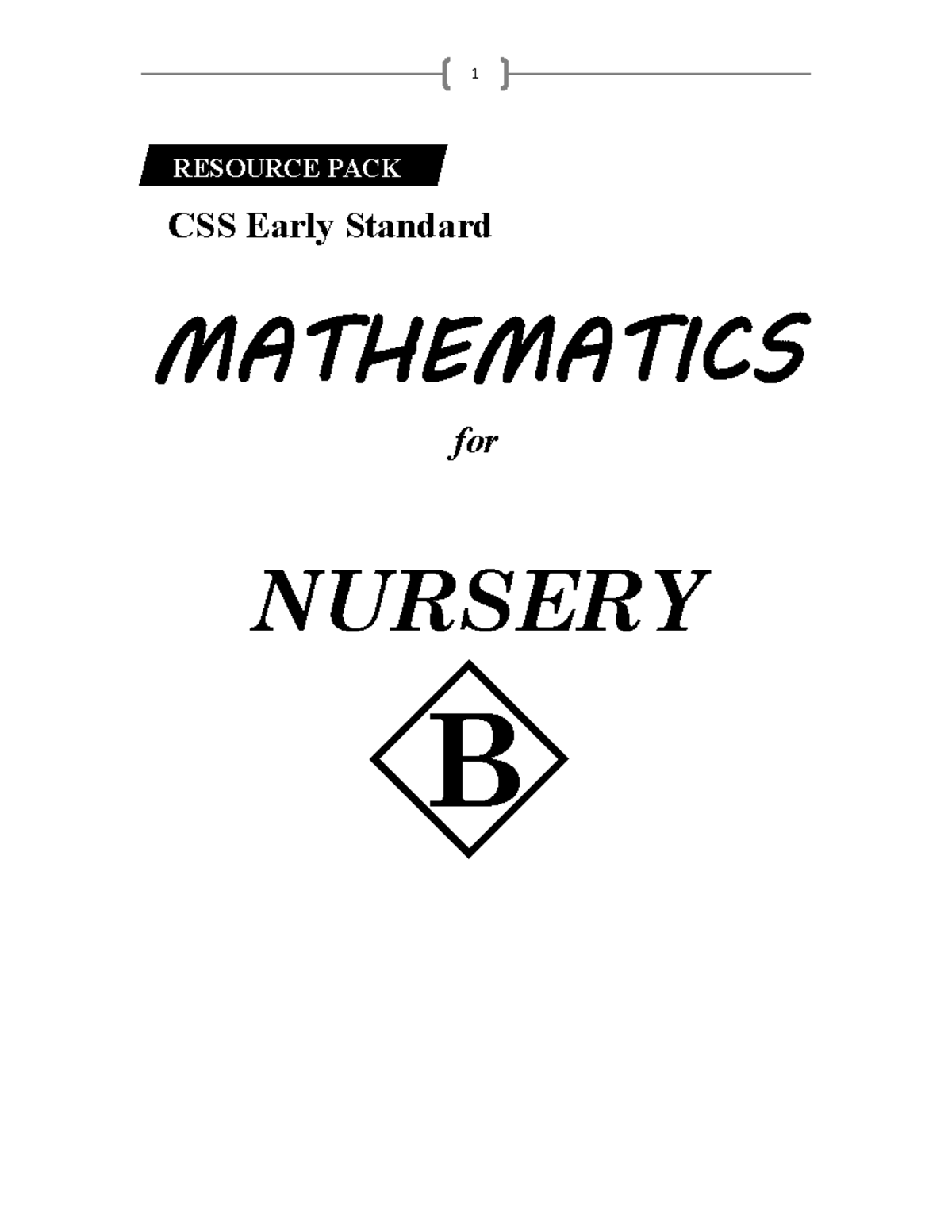 Mathematics BOOK B - Good - RESOURCE PACK CSS Early Standard ...