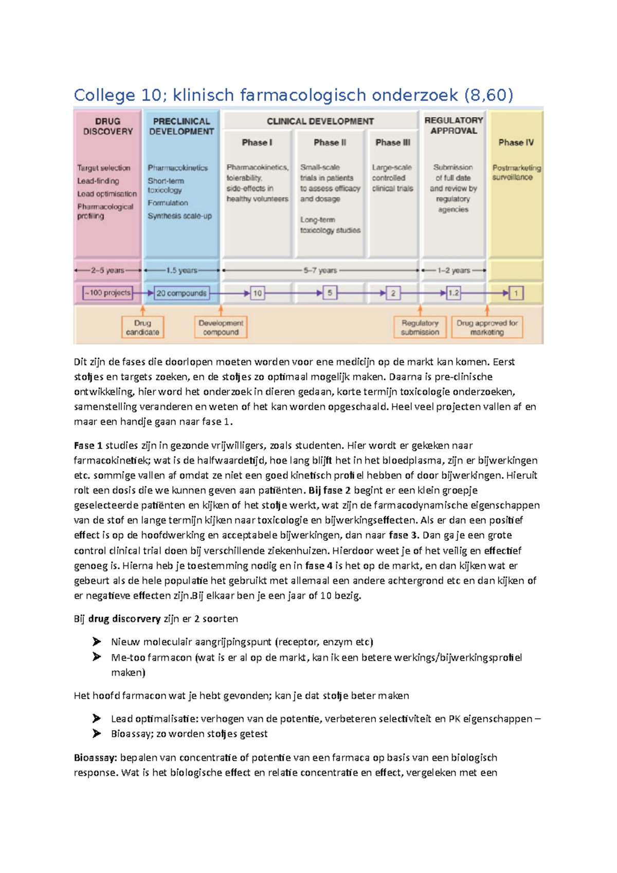 College Klinisch Farmacologisch Onderzoek - College 10; Klinisch ...