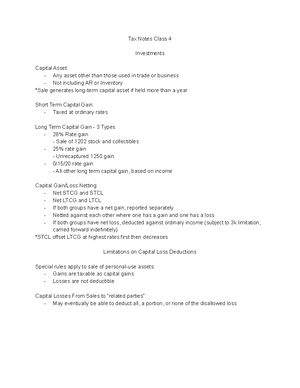 Tax Class 2 Notes - Tax Class 2 Notes a) No b) Yes c) Yes a) $ b) Not ...