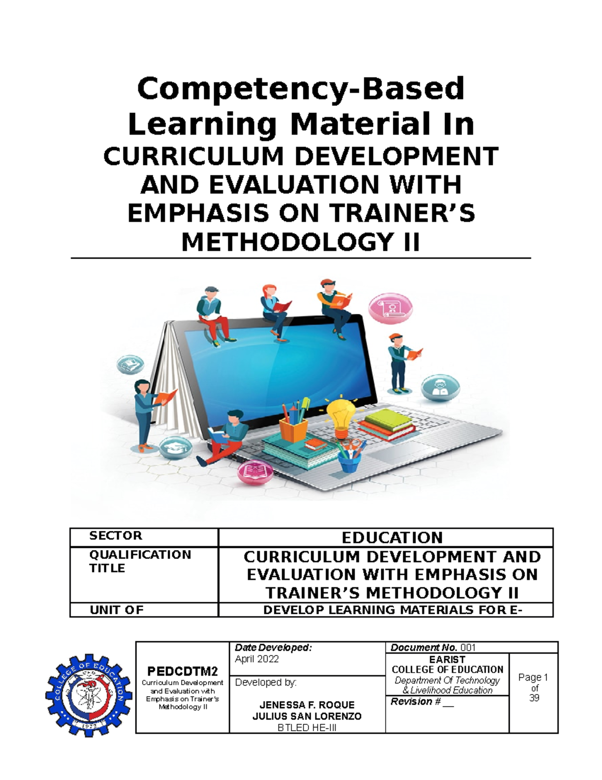 CBLM- Develop Learning Materials FOR E- Leraning - Competency-Based ...