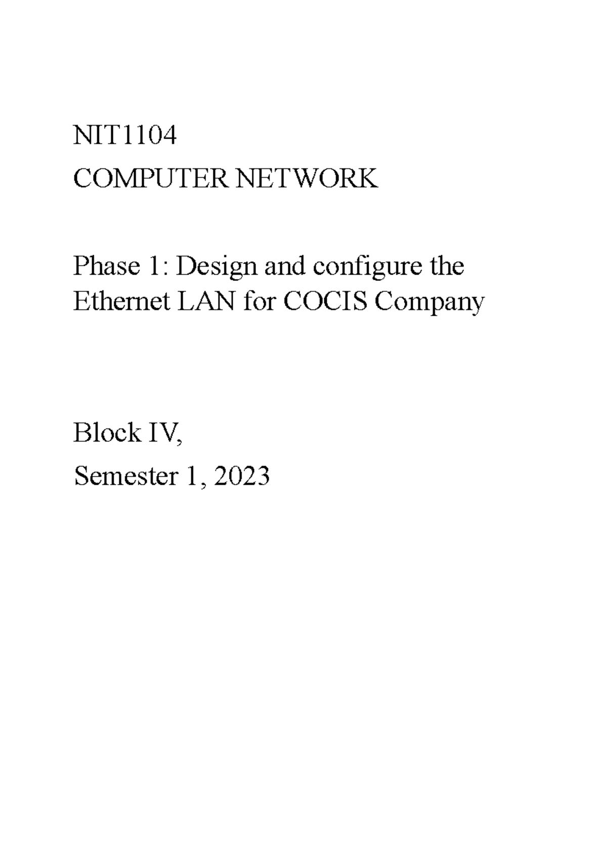 Phase 1 ethernet - this is initial desifn - NIT COMPUTER NETWORK Phase ...