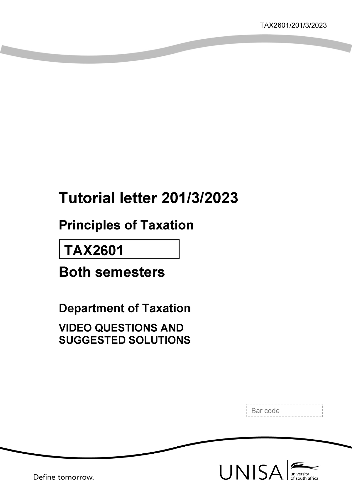 tax2601 assignment 3 semester 1 2023