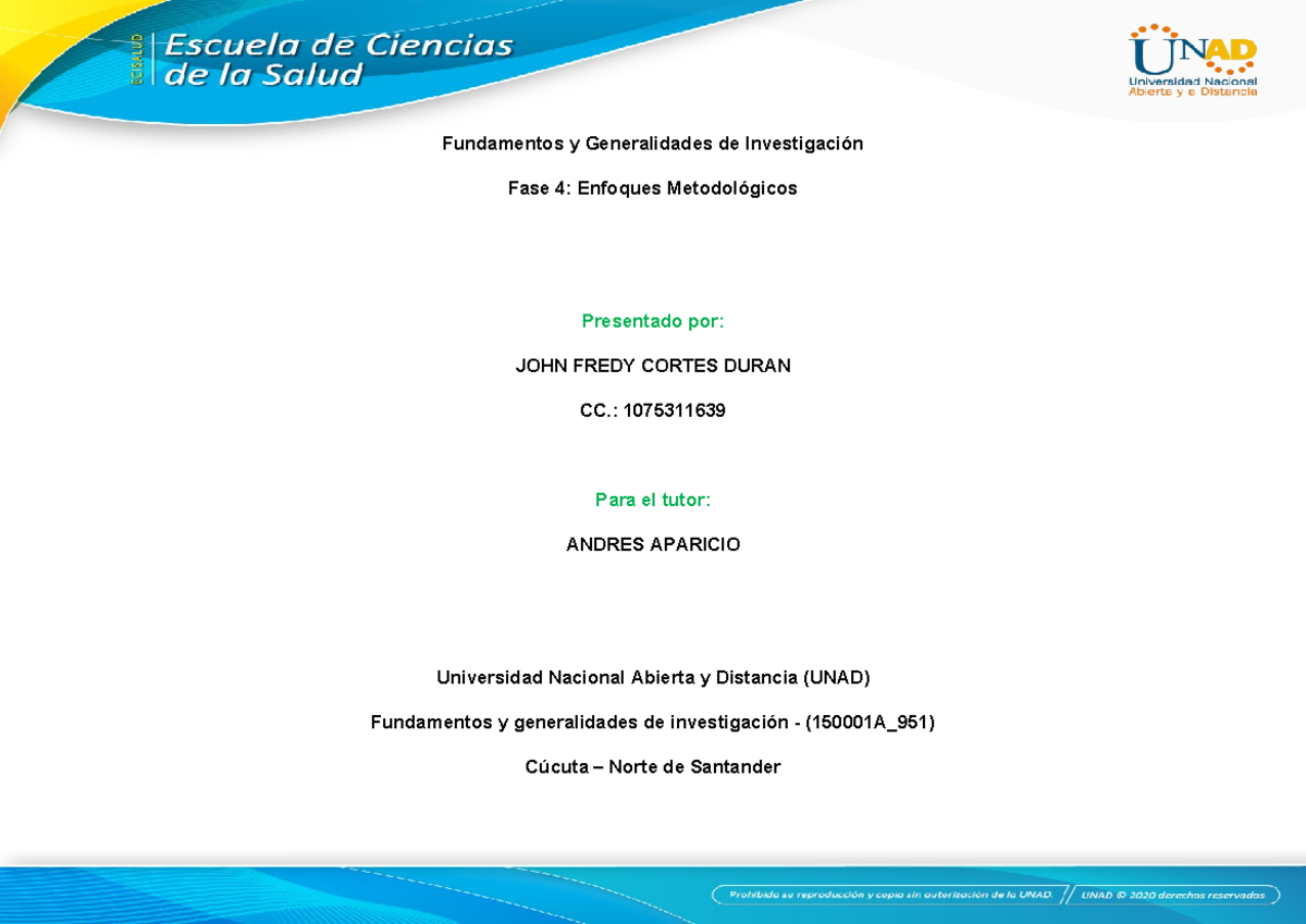 Matriz3 Fase 4 Enfoques - Fundamentos De Investigación - UNAD - Studocu