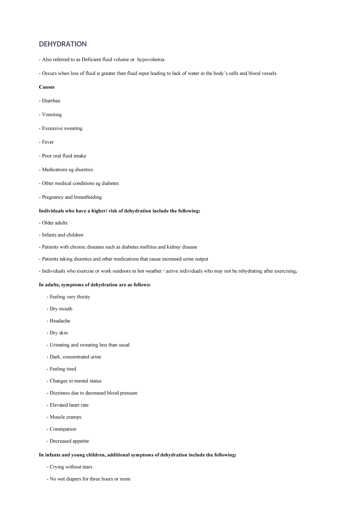 Deficient Fluid Volume:  Nursing Interventions That Work - yhh9myi