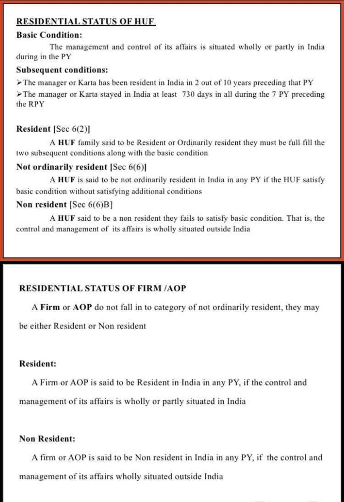 Residential Status - Income Tax Notes - M.Com - Studocu