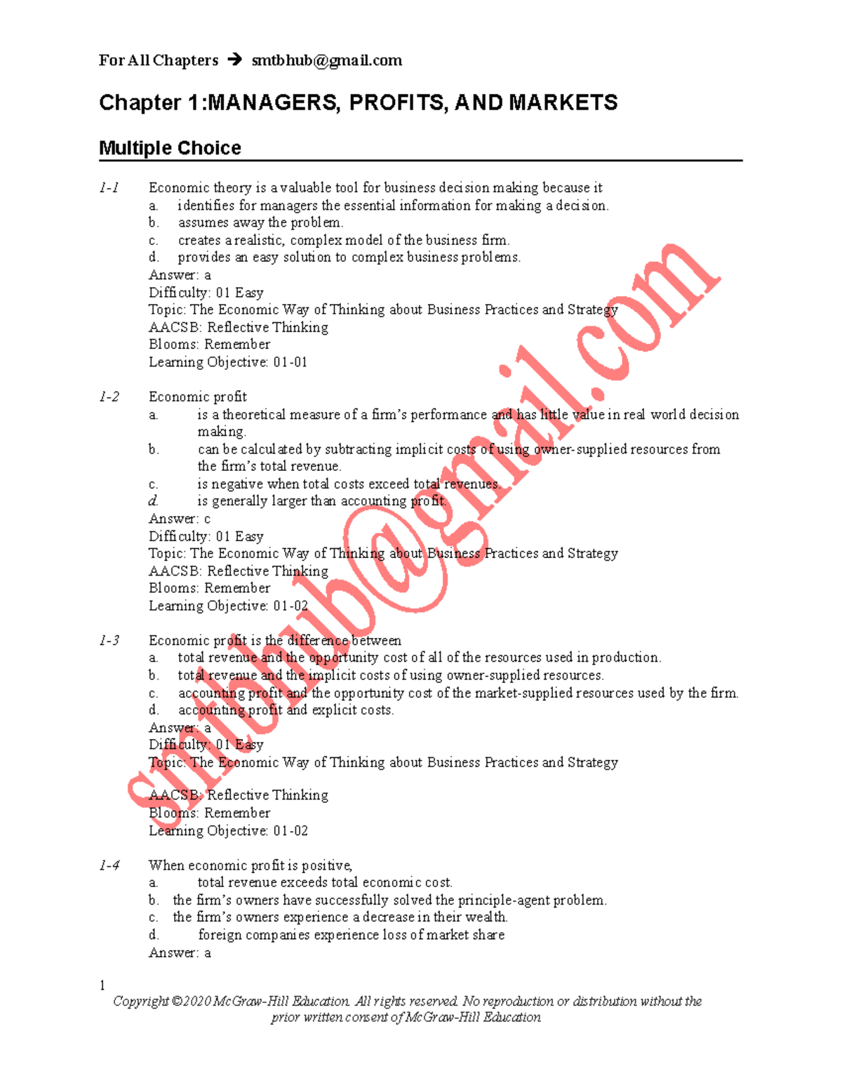 Solutions Test Bank For Managerial Economics: Foundations Of Business ...