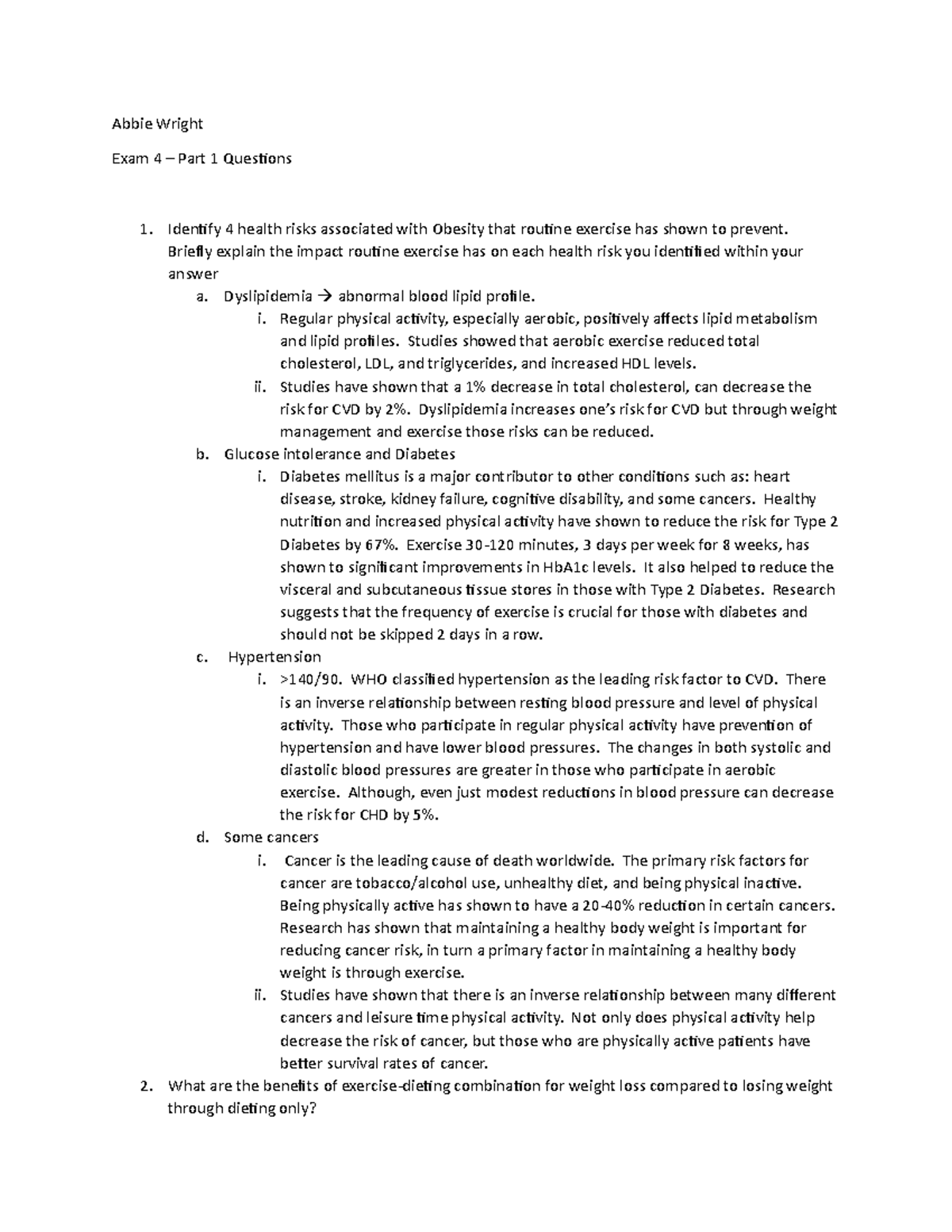 Exam 4 Part 1 Questions - Abbie Wright Exam 4 – Part 1 Questions ...