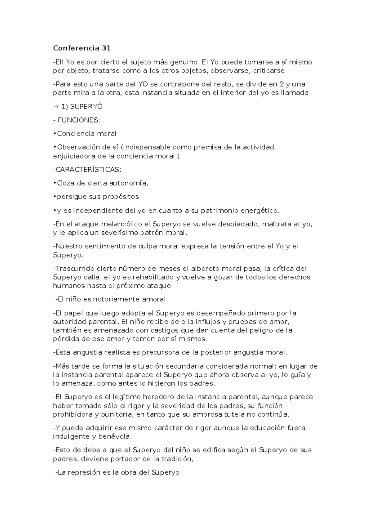 Conferencia Yo Superyo Y Ello Conferencia Ell Yo Es Por Cierto El Sujeto M S Genuino