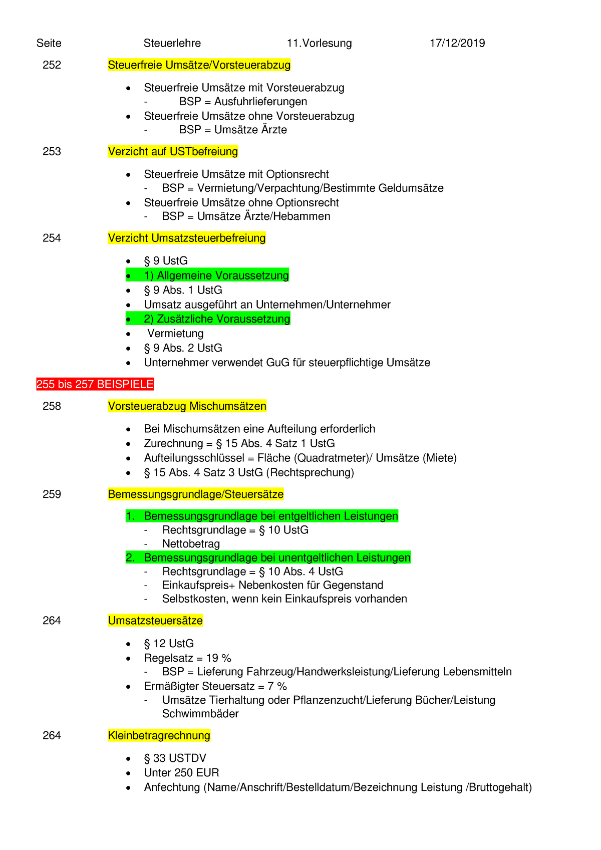 Steuerlehre Vorlesung 11 - Seite Steuerlehre 11 17/12/ 252 Steuerfreie ...