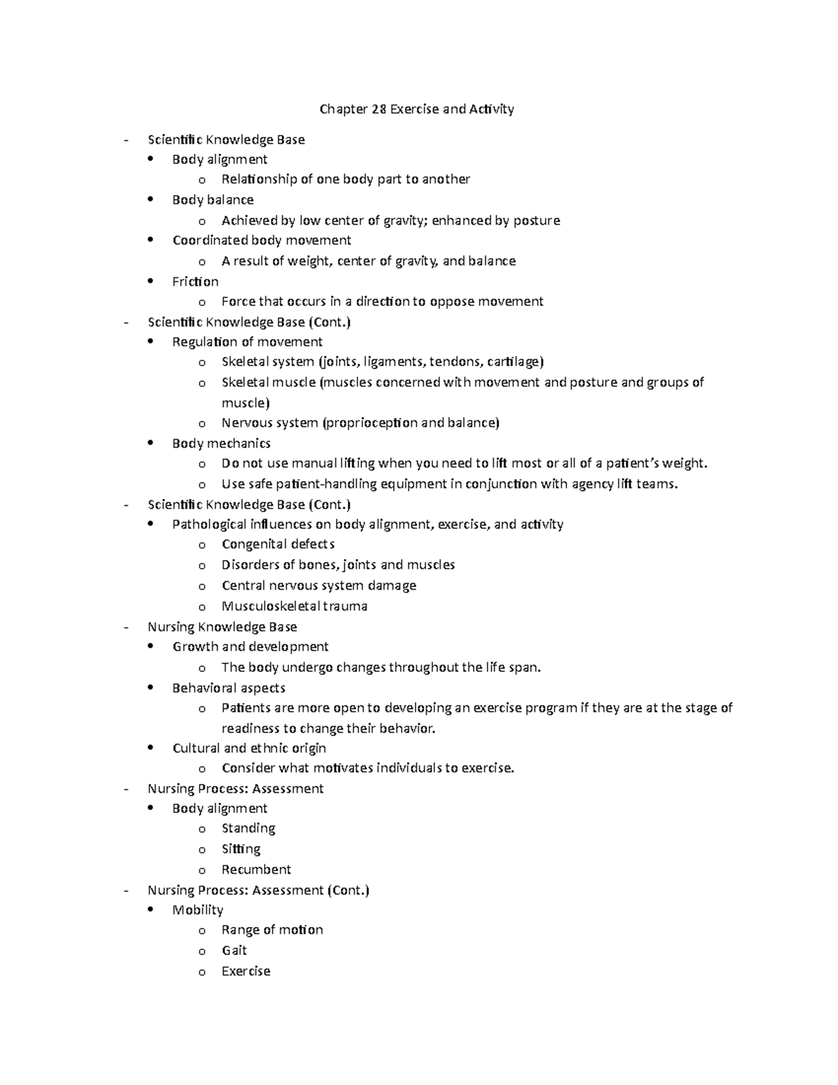 Chapter 28 Exercise and Activity - Chapter 28 Exercise and Activity ...