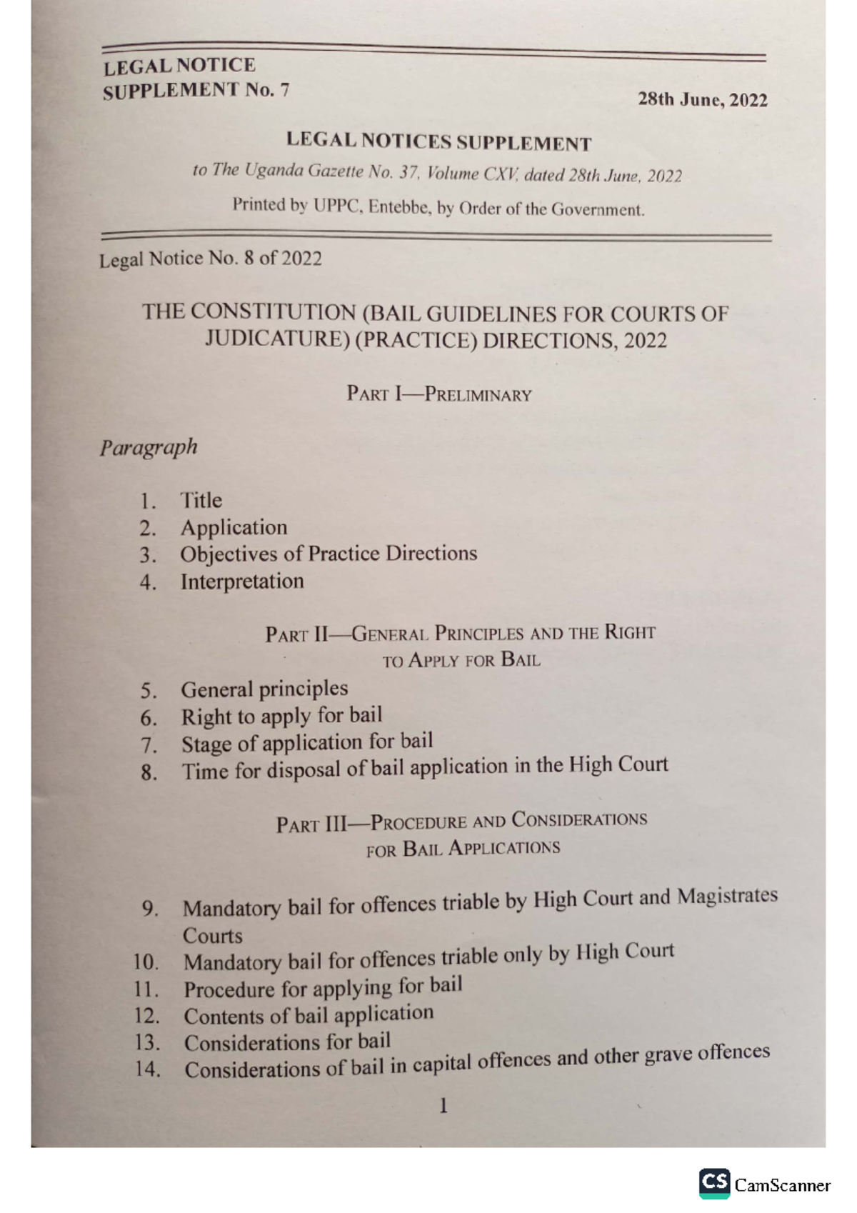 Bail guidelines 2022 - Criminal law I - Studocu