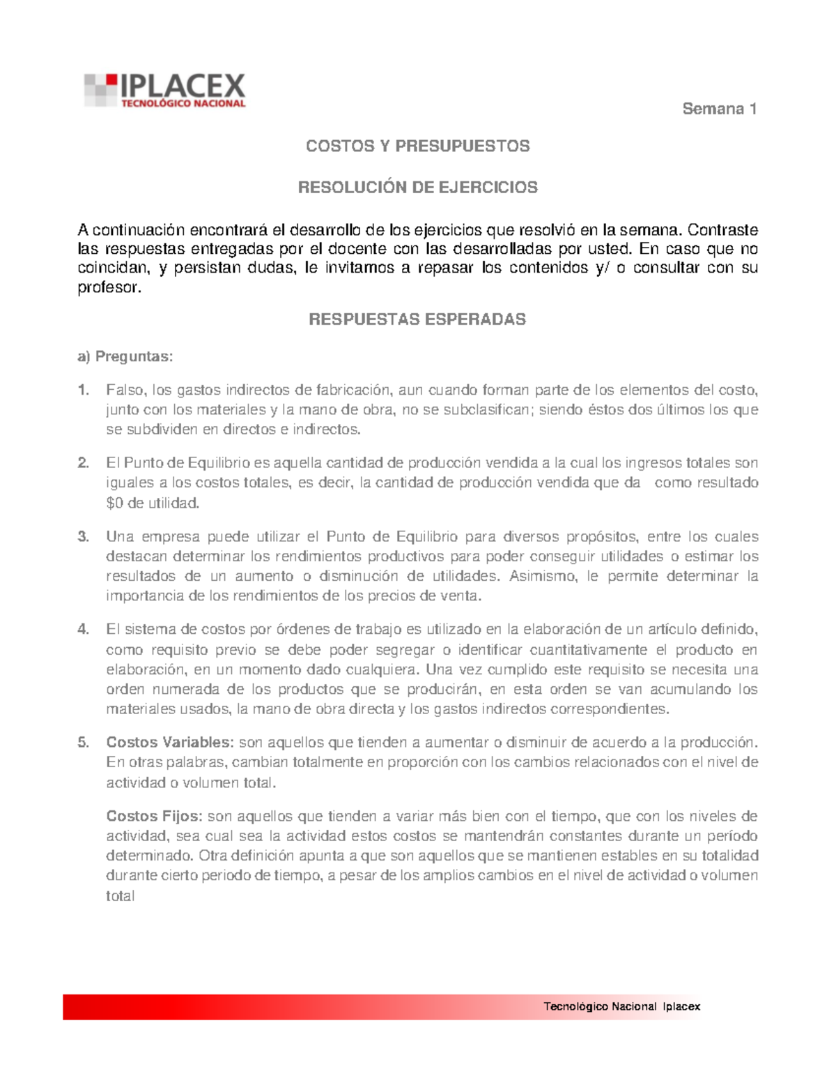R 1 - trabajo de analisis financiero - COSTOS Y PRESUPUESTOS RESOLUCIÓN ...