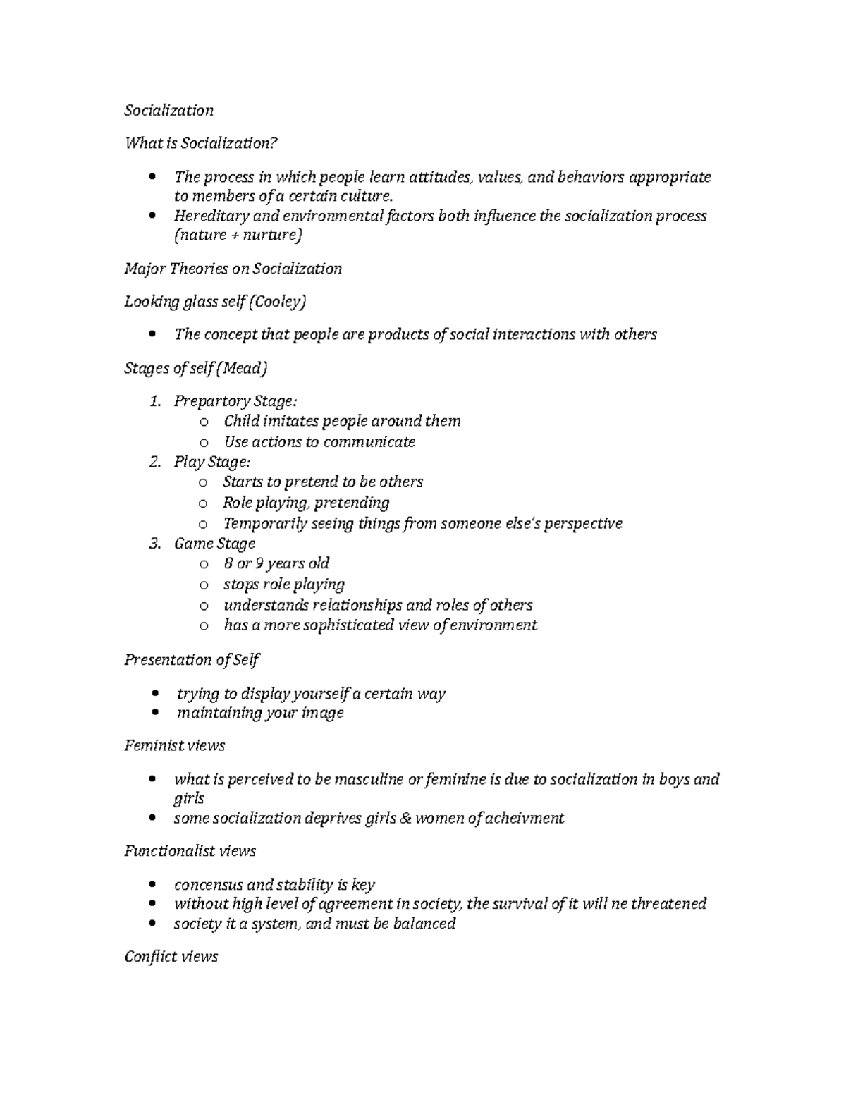 Socialization - notes - Socialization What is Socialization? The ...