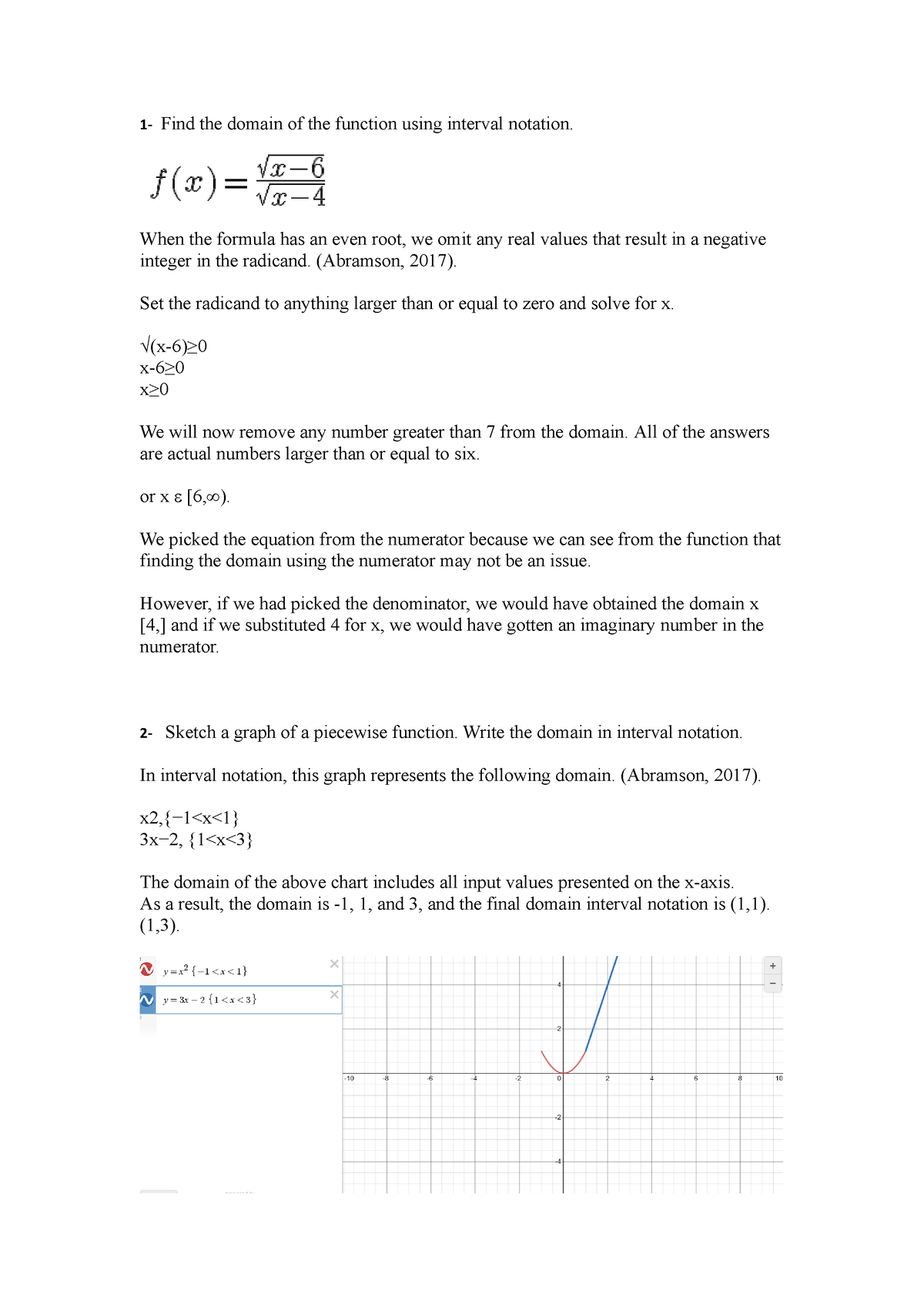 written assignment unit 1 math 1201