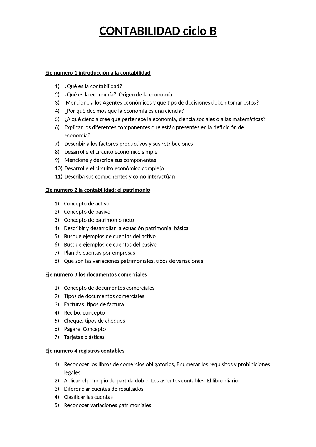 1 Contabilidad Ciclo B - CONTABILIDAD Ciclo B Eje Numero 1 Introducción ...