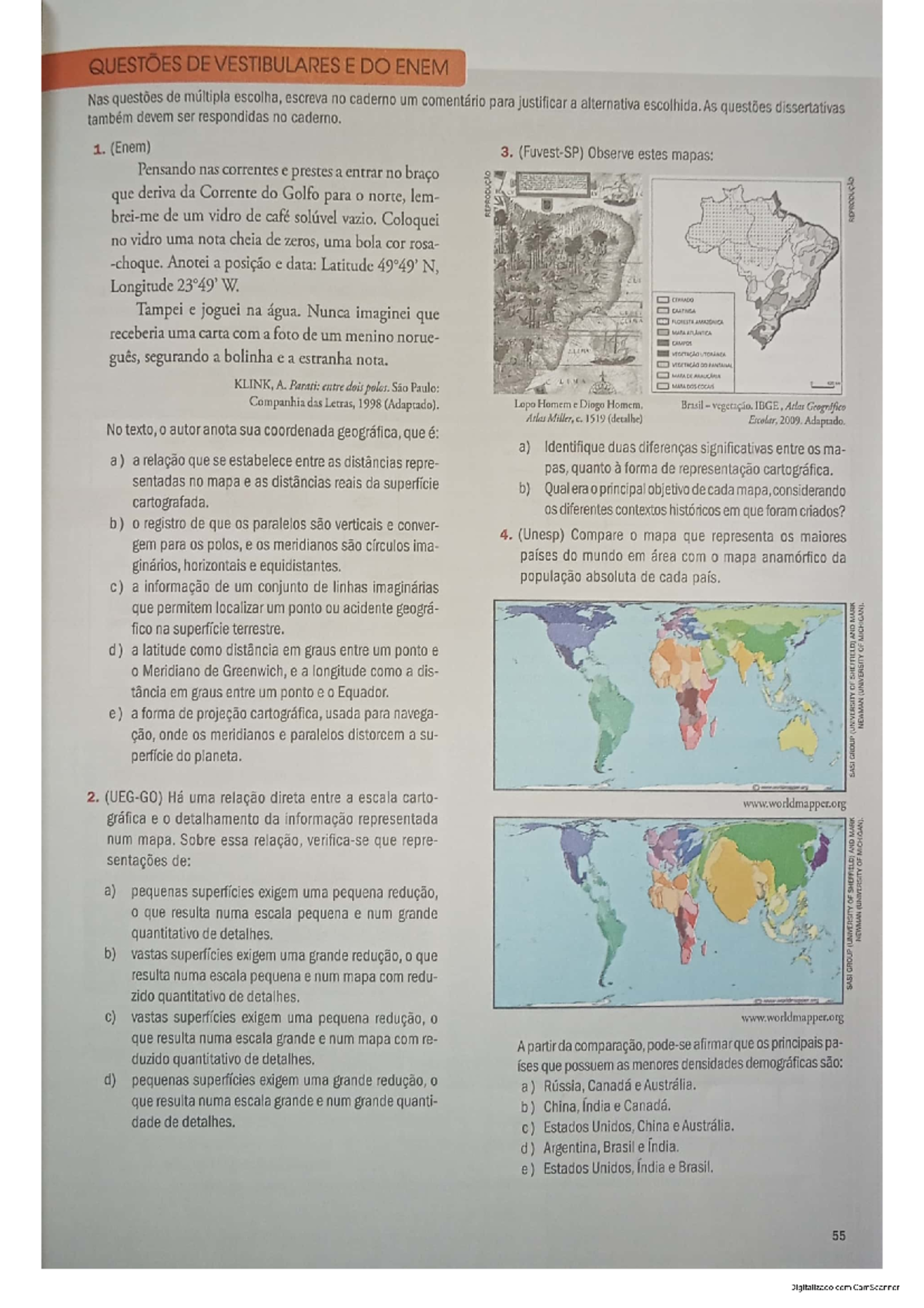 Questões De Enem E Vestibulares - Geografia - Studocu