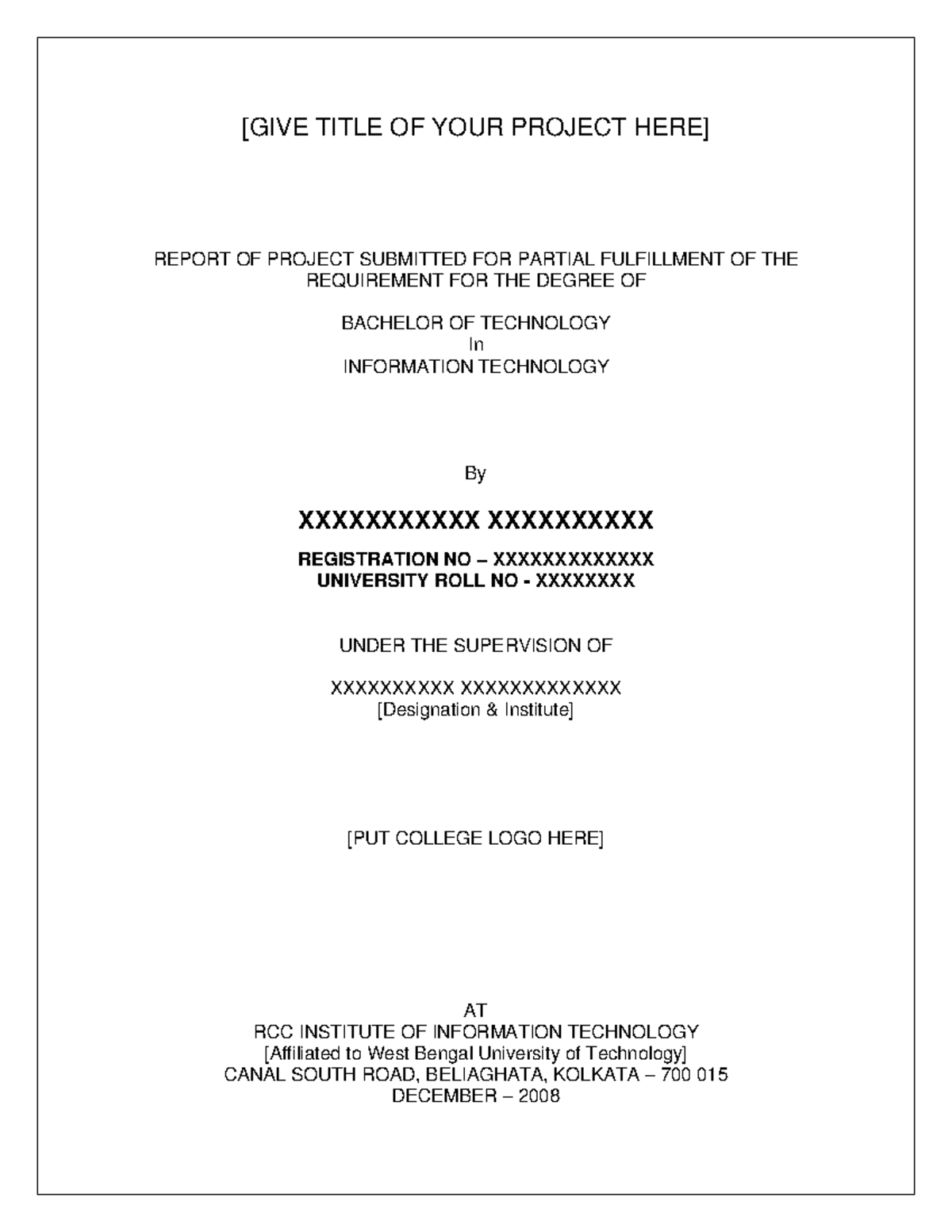 Project Temp - [GIVE TITLE OF YOUR PROJECT HERE] REPORT OF PROJECT ...