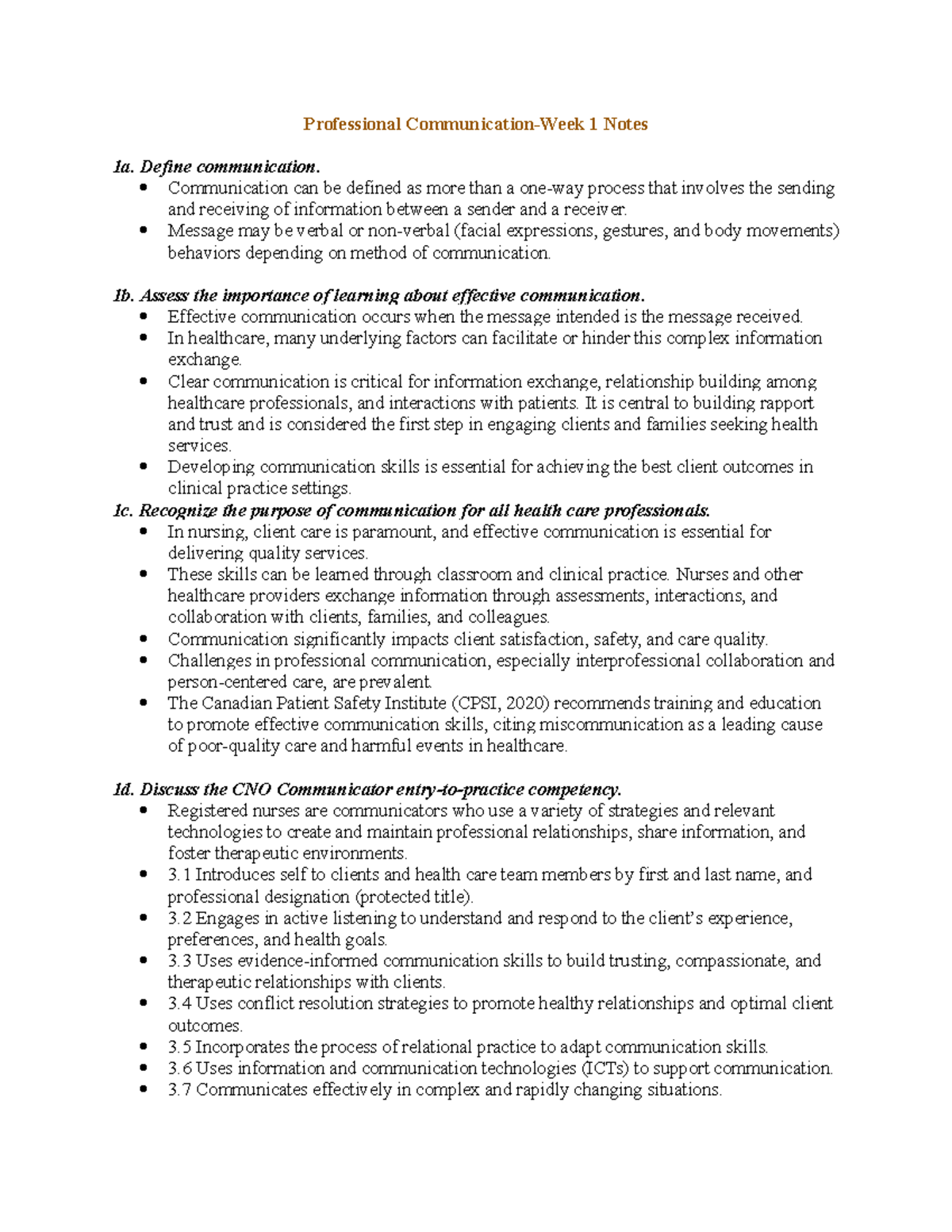 Professional Communication Midterm Notes - Professional Communication ...