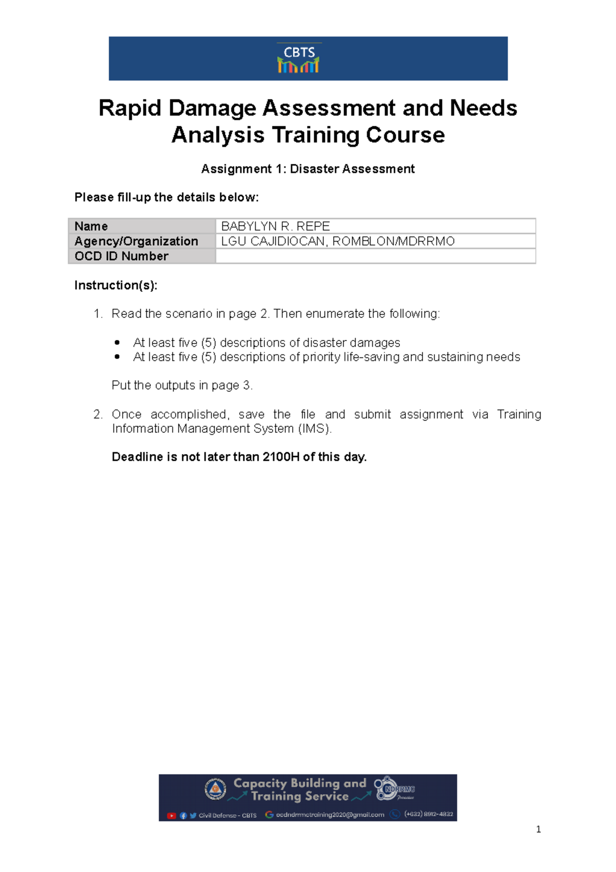 Assignment 1 Disaster Assessment 2021-06-21-02-05-04-pm - Rapid Damage ...