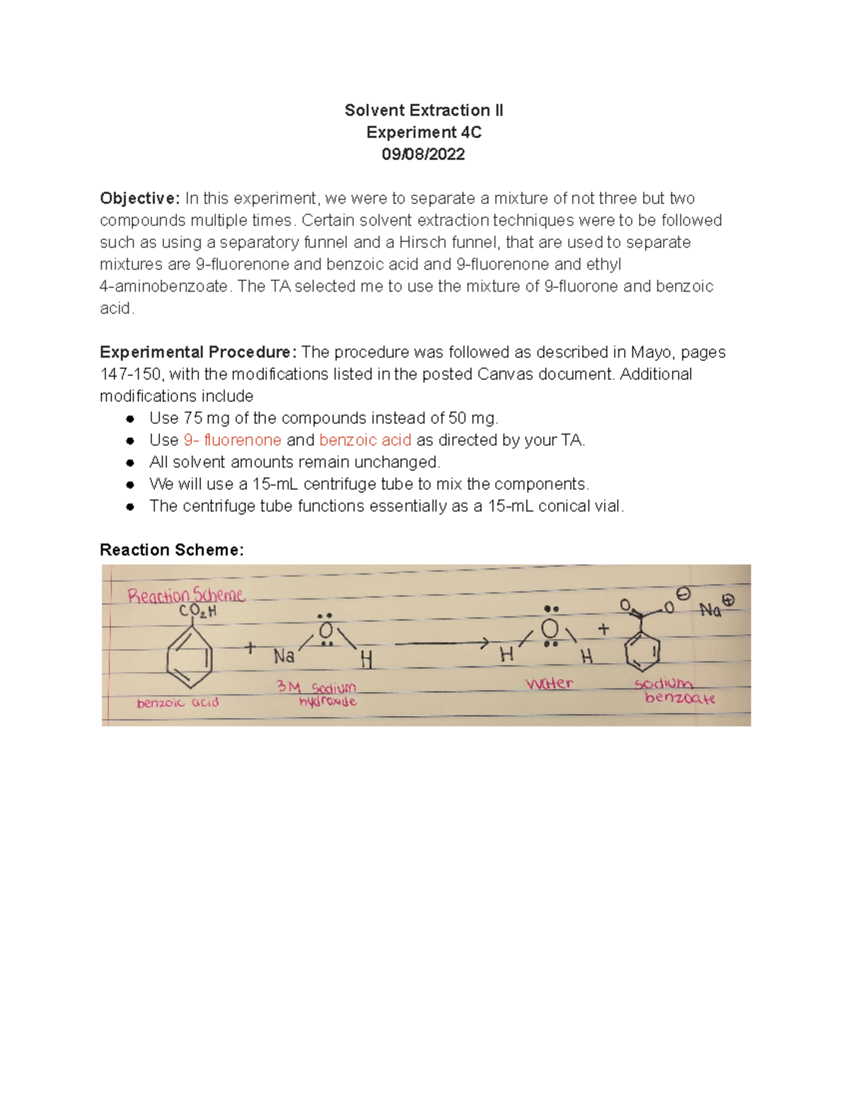 Solvent Extraction II - Solvent Extraction II Experiment 4C 09/08 ...