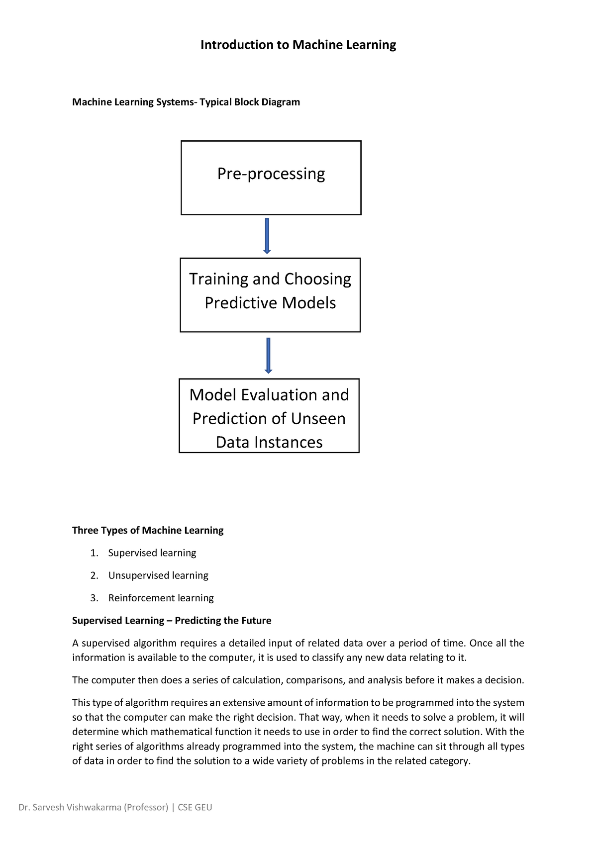 Unit-1 (Introduction To Machine Learning) - Machine Learning Systems ...