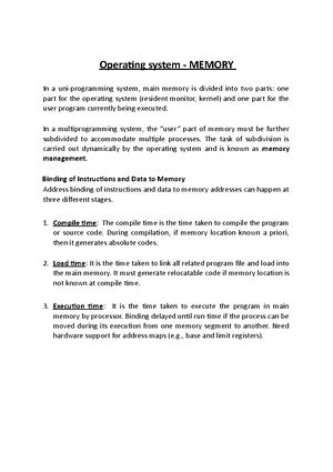 Operating system - Resource Management - The operating system is loaded