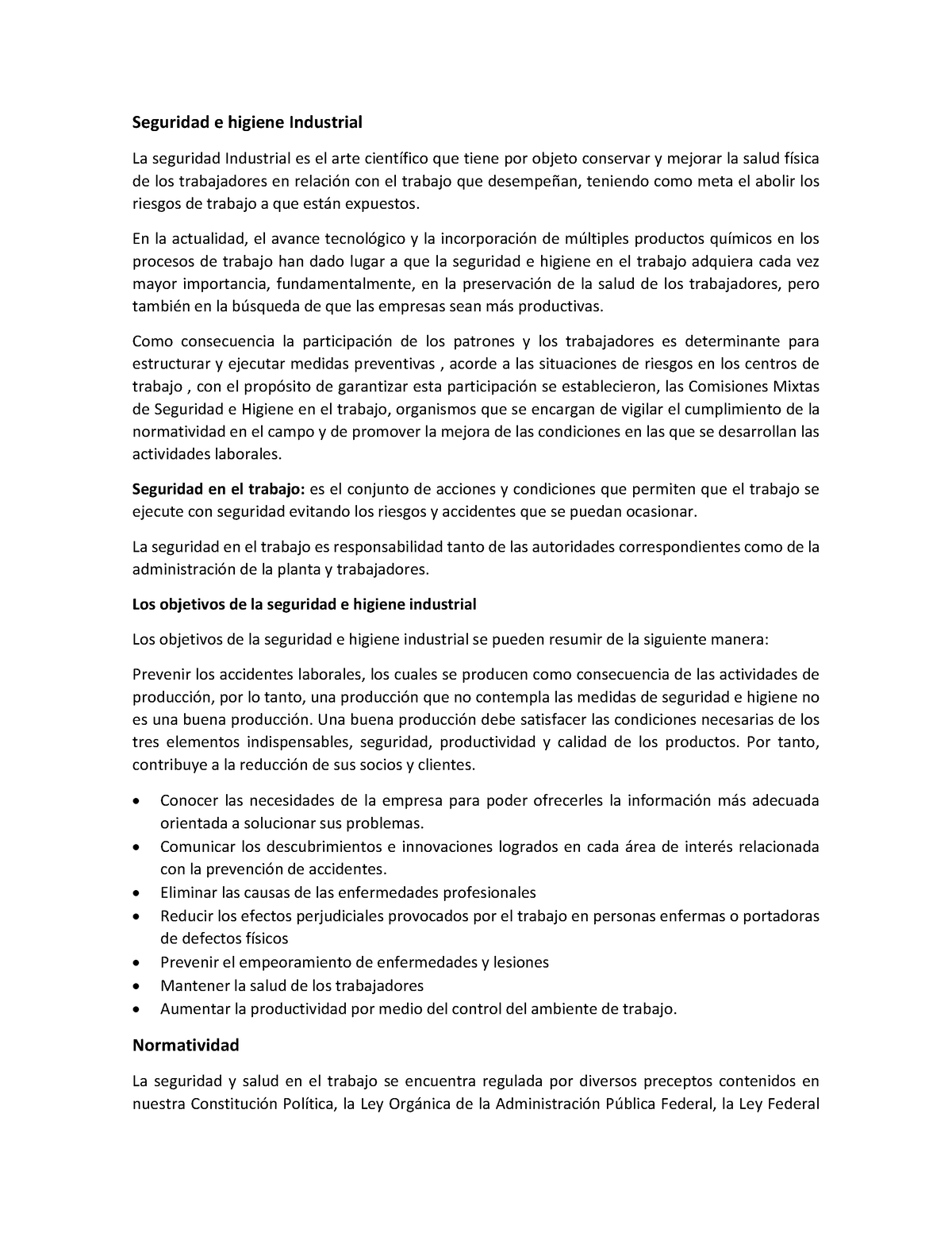 Resumen Sobre La Seguridad E Higiene Seguridad E Higiene Industrial La Seguridad Industrial Es 9235