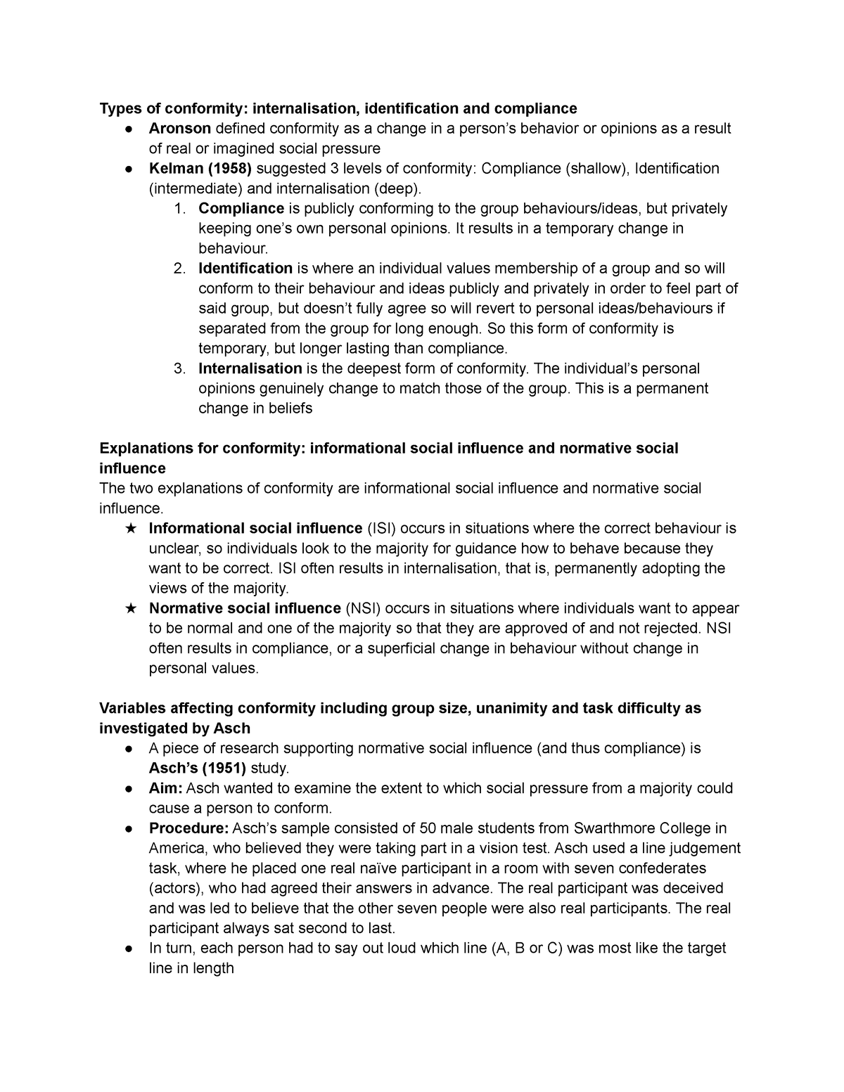 1. Social Influence - Types Of Conformity: Internalisation ...