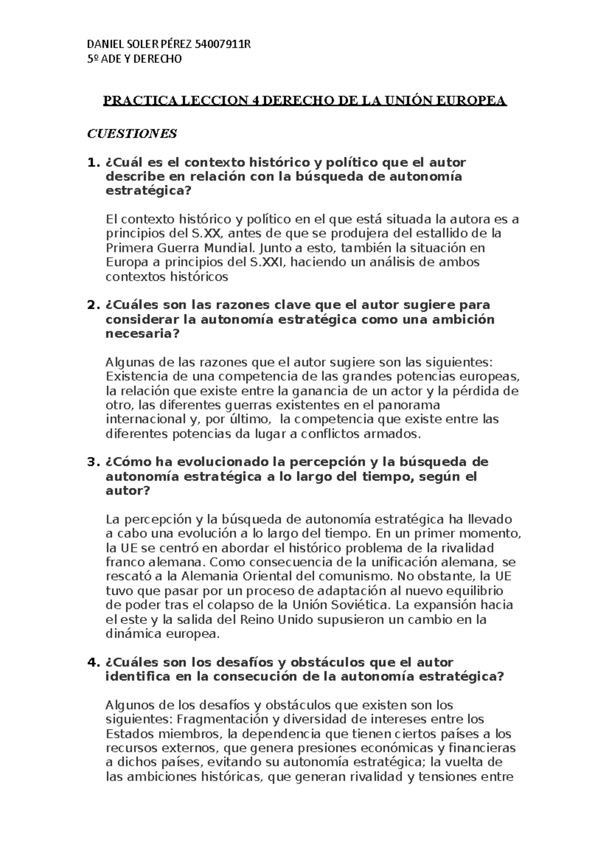 Practica Leccion 4 Derecho DE LA Unión Europea - DANIEL SOLER PÉREZ ...
