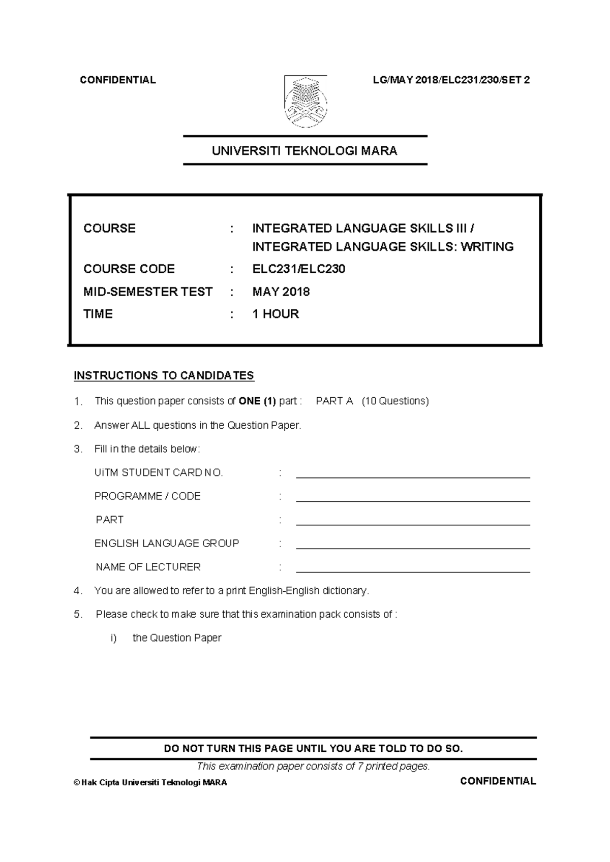 Elc Midsem Sample 3 - Lecture Notes 3 - Universiti Teknologi Mara 