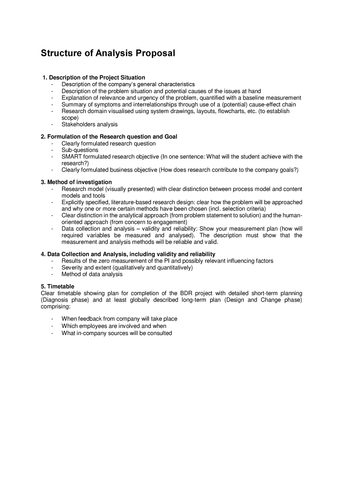 Structure of Analysis Proposal - Structure of Analysis Proposal ...