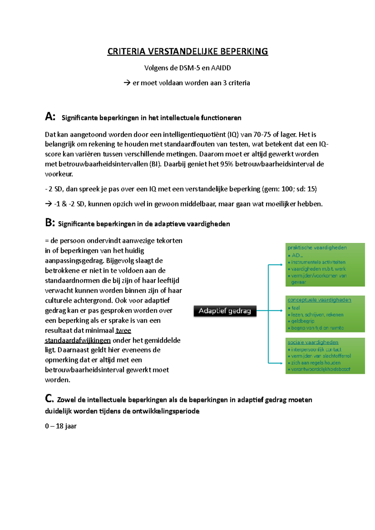 Criteria Verstandelijke Beperking - CRITERIA VERSTANDELIJKE BEPERKING ...