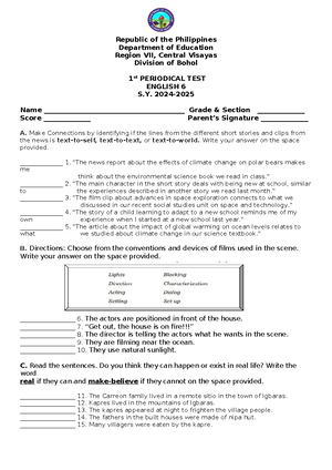 DLP English 2 Q1WK 6 DAY 1 - MATATAG Kto Kurikulum School: Grade: 2 ...