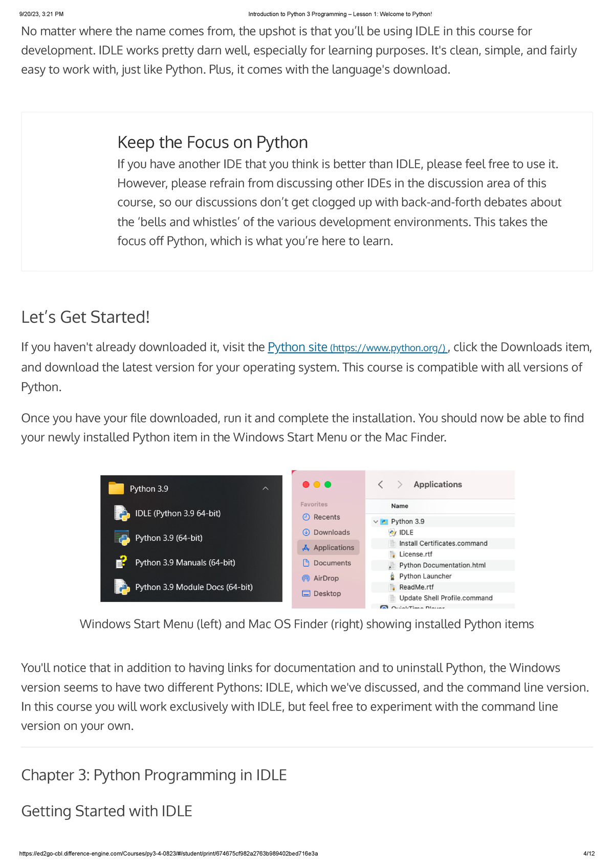 4 - Hello World - 9/20/23, 3:21 PM Introduction to Python 3 Programming ...