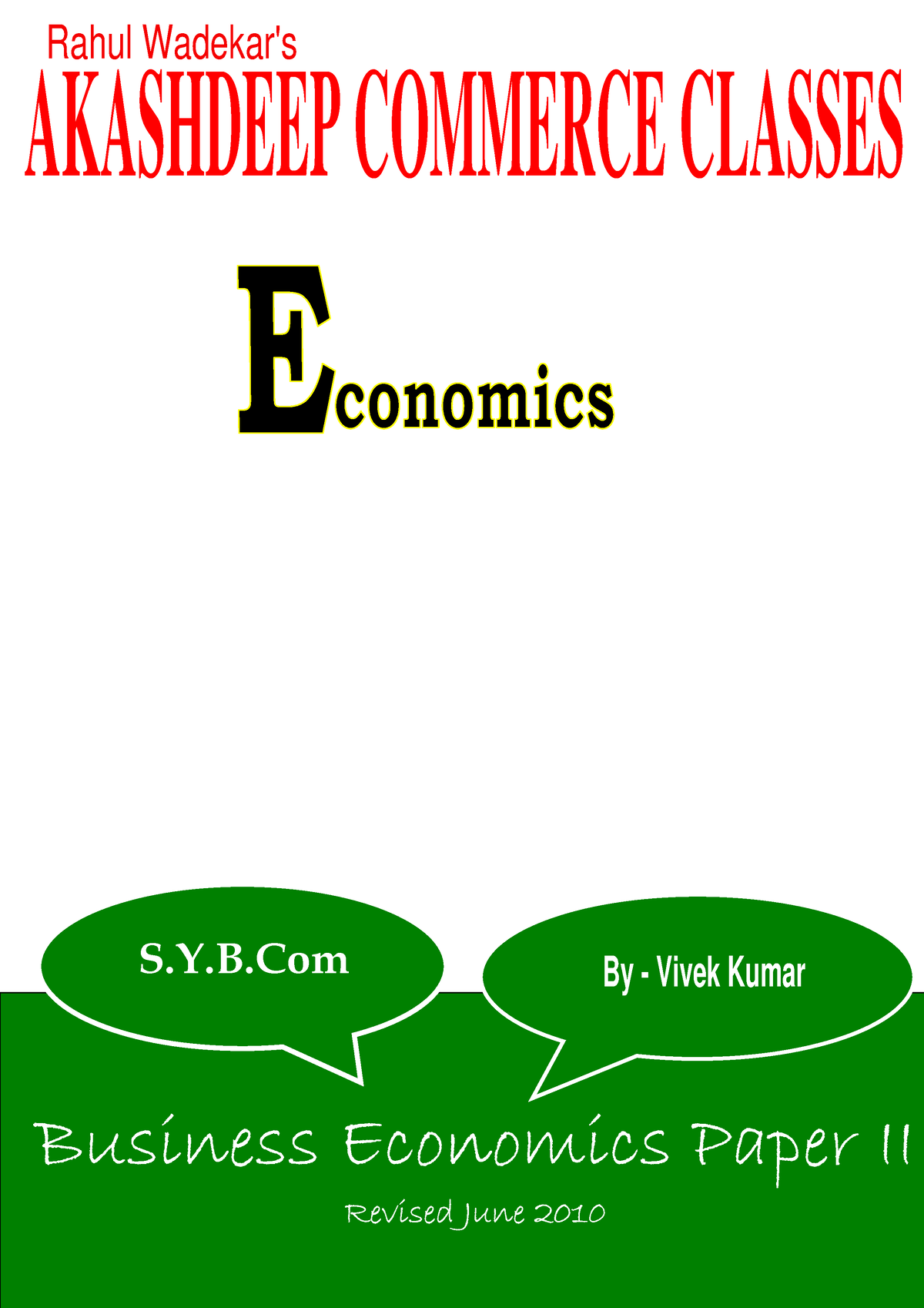 SY B.Com Economy Notes 1 - - Studocu