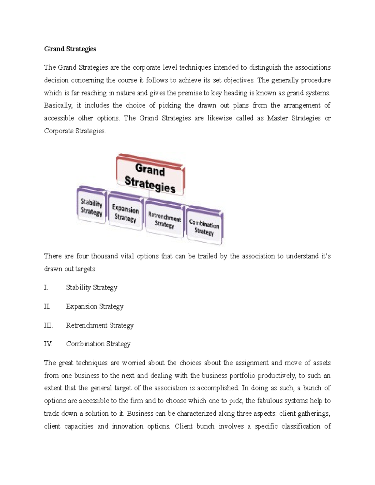 Grand Strategies - The generally procedure which is far reaching in ...