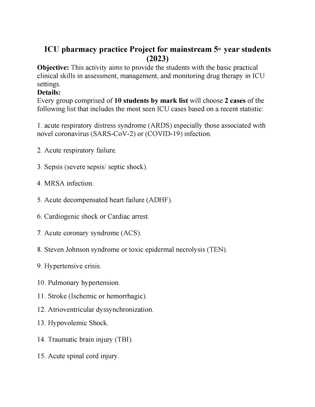 room assignment pharmacy november 2023