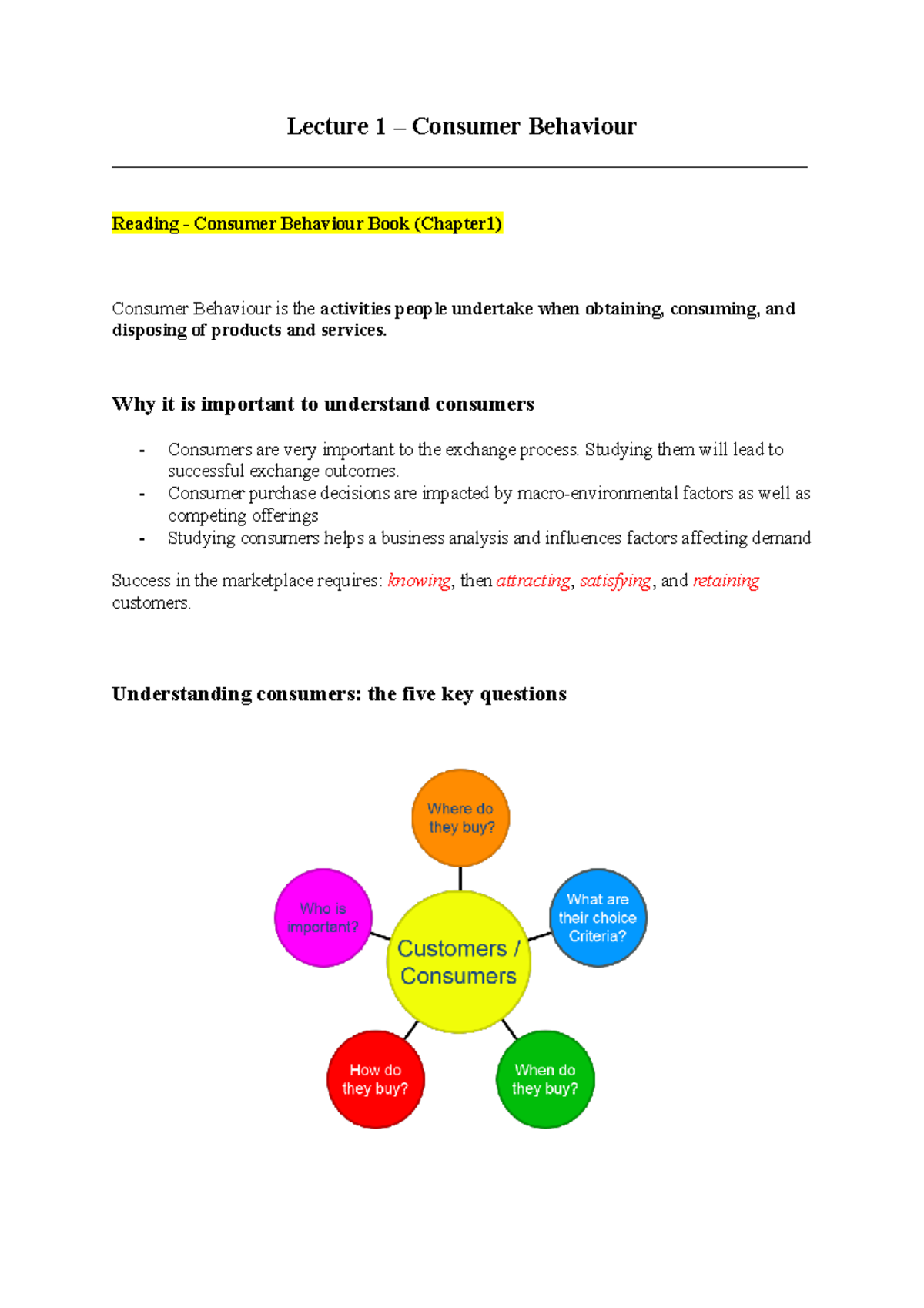 Lecture 1 - Consumer Behaviour - Lecture 1 – Consumer Behaviour Reading ...