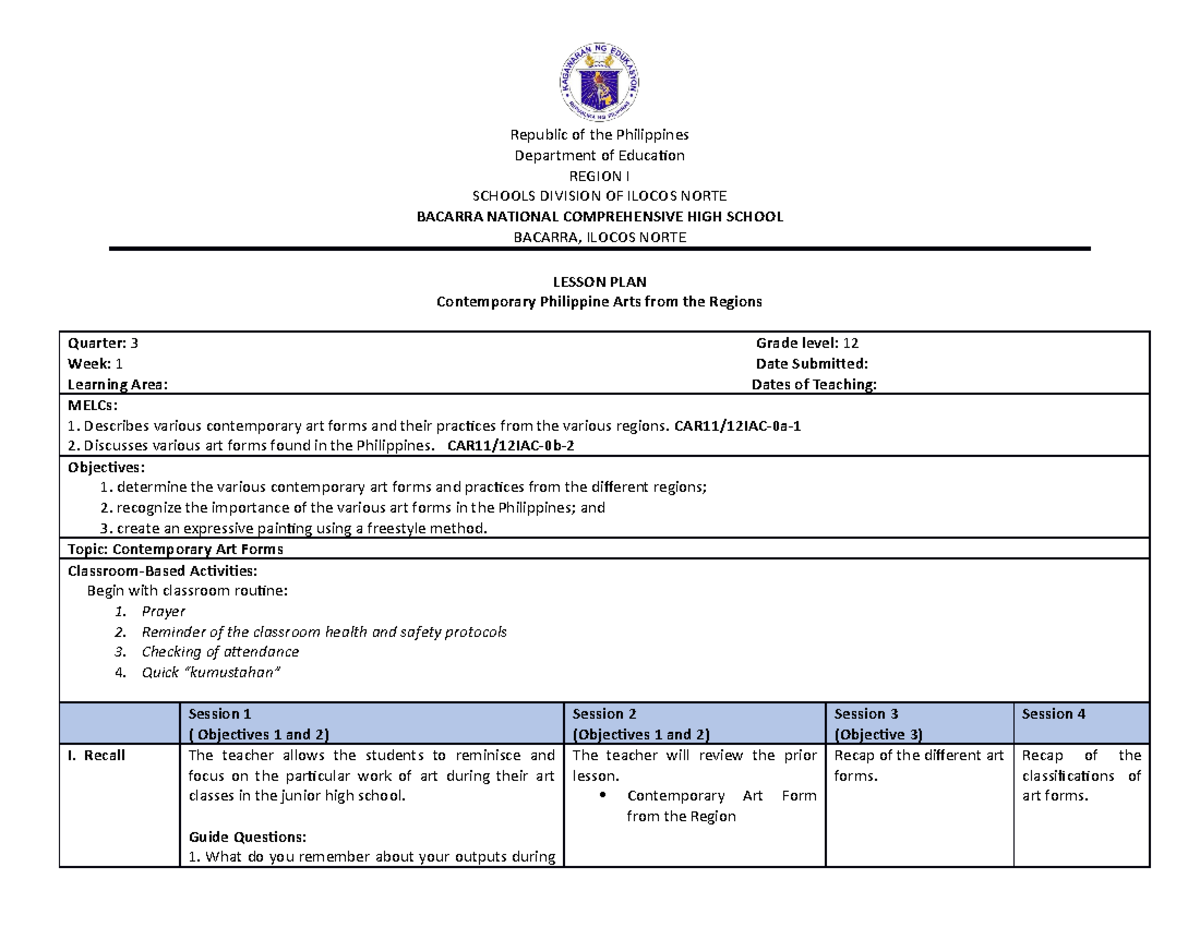 CPAR L1 - CPAR - Republic of the Philippines Department of Education ...