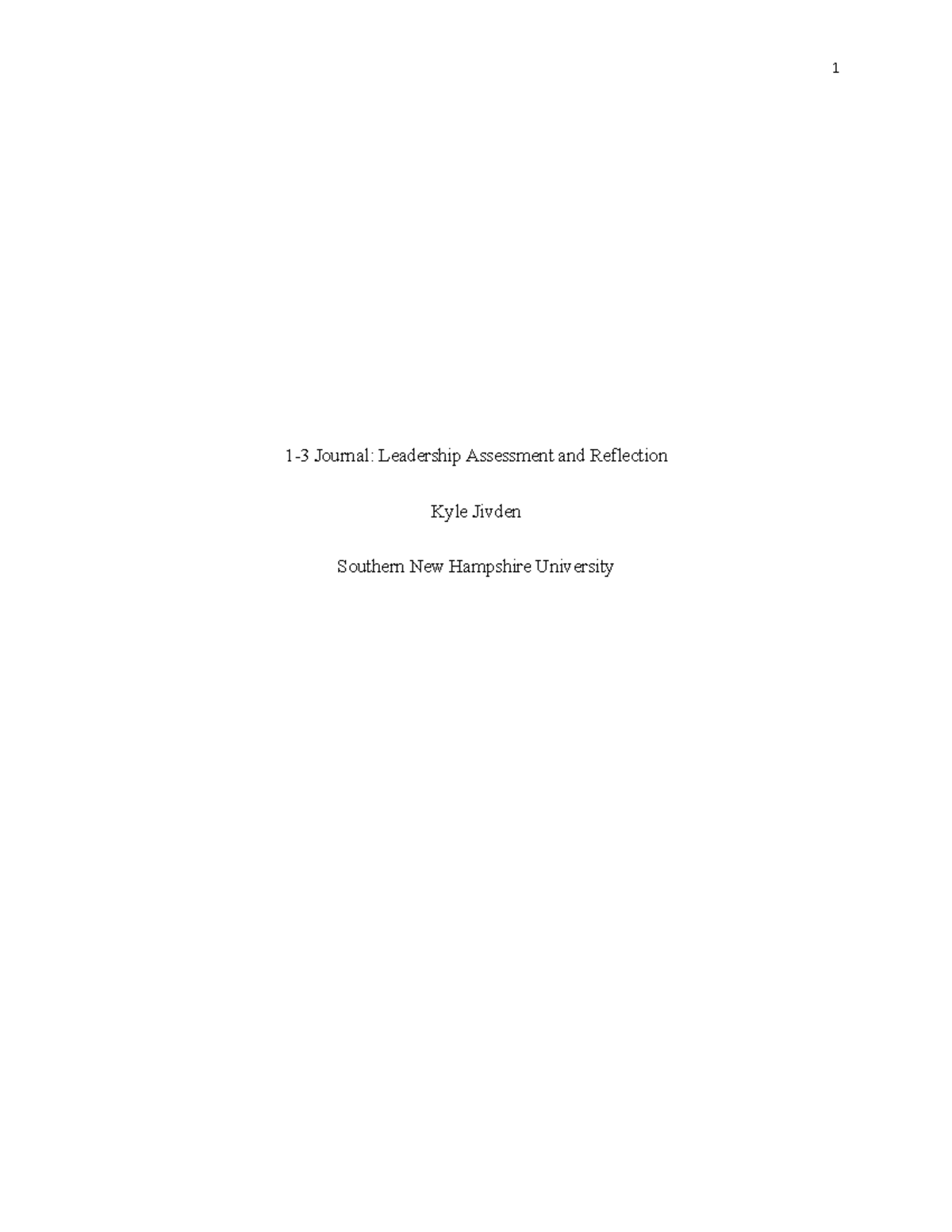 Managing and Leading in Business Journal 1 Entry - 1-3 Journal ...