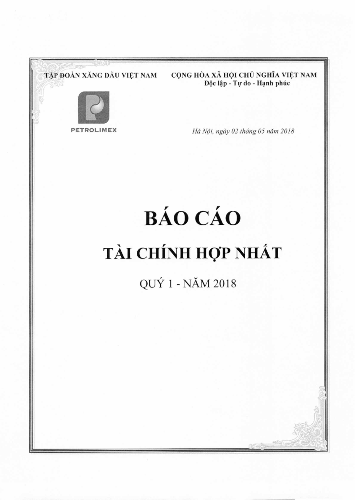 BCTC HN Q1.2018 không Quan Tri Kinh Doanh 1 Studocu