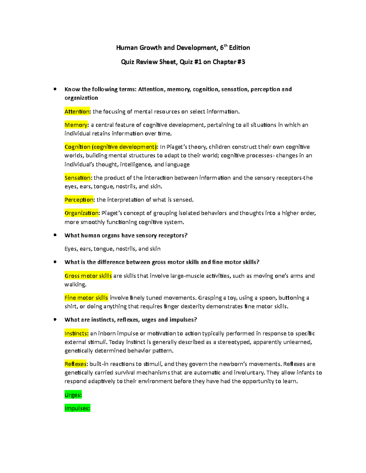 Quiz 1 Chapter 3 - Human Growth And Development, 6th Edition Quiz ...