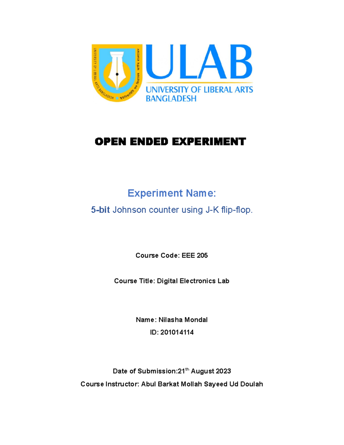 Electro 04.docx neel.docx edit - OPEN ENDED EXPERIMENT Experiment Name ...