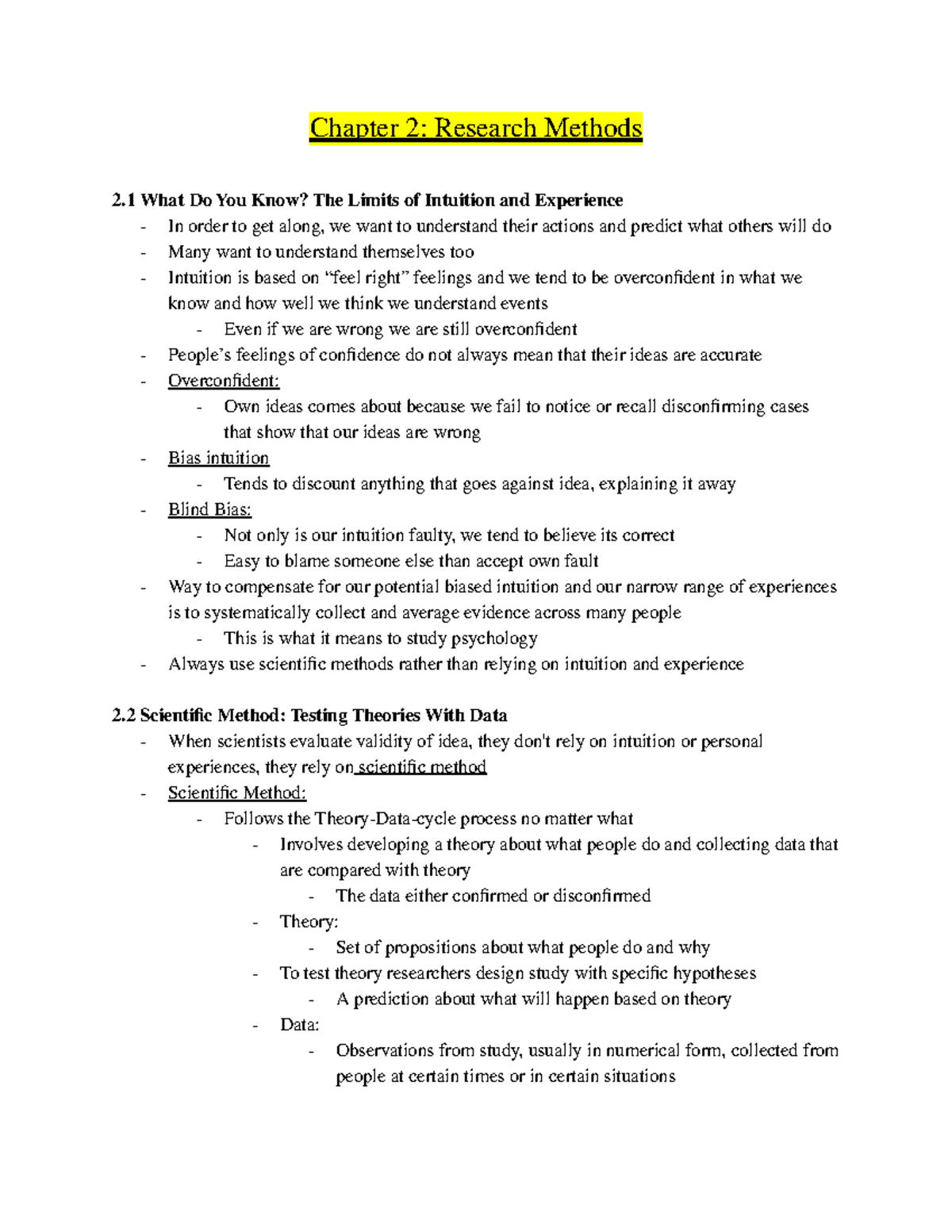 Chapter 2 - Chapter 2: Research Methods 2 What Do You Know? The Limits ...