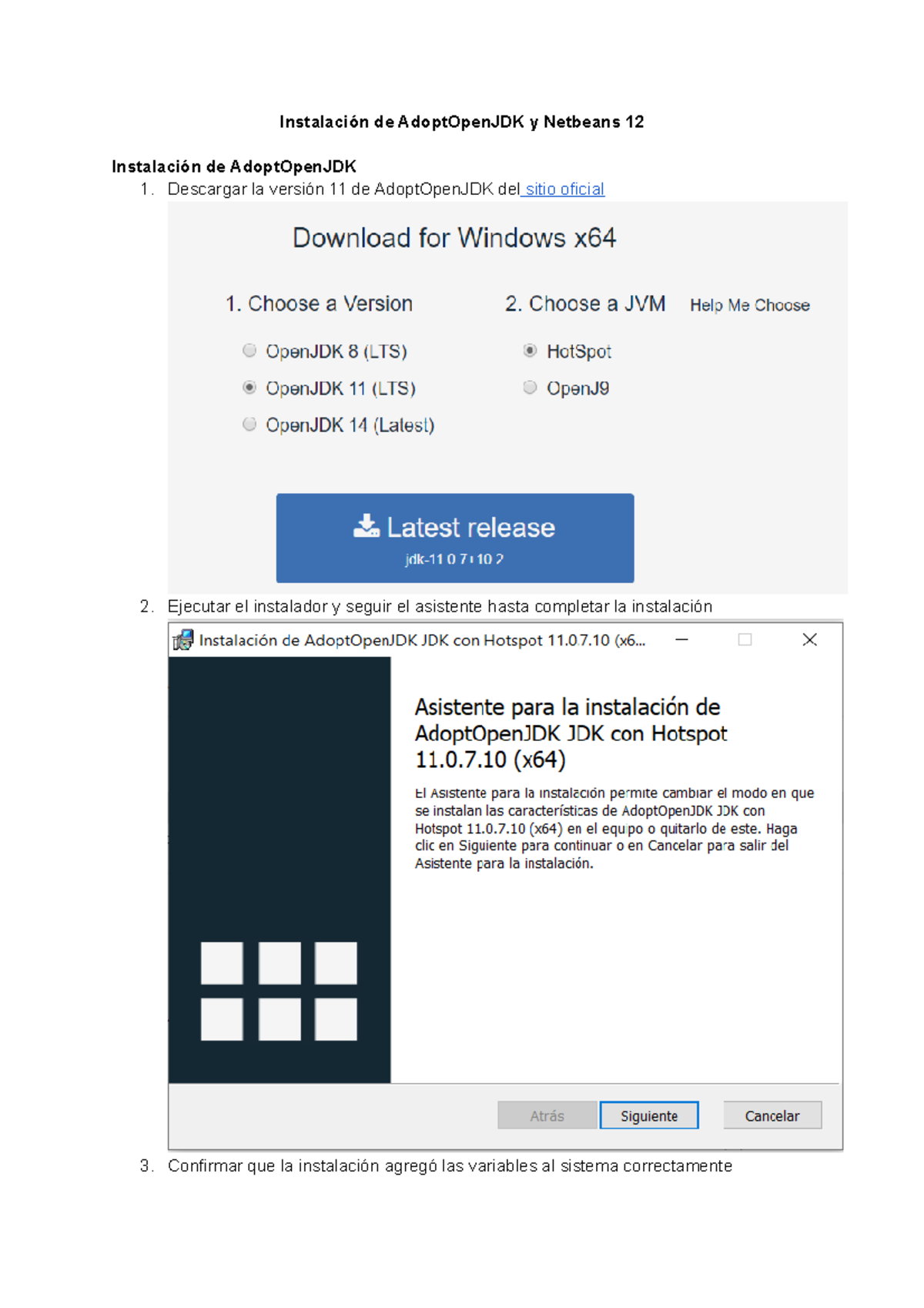 Instalaci n adopt open jdk 11y netbeans 12 instalaci n de