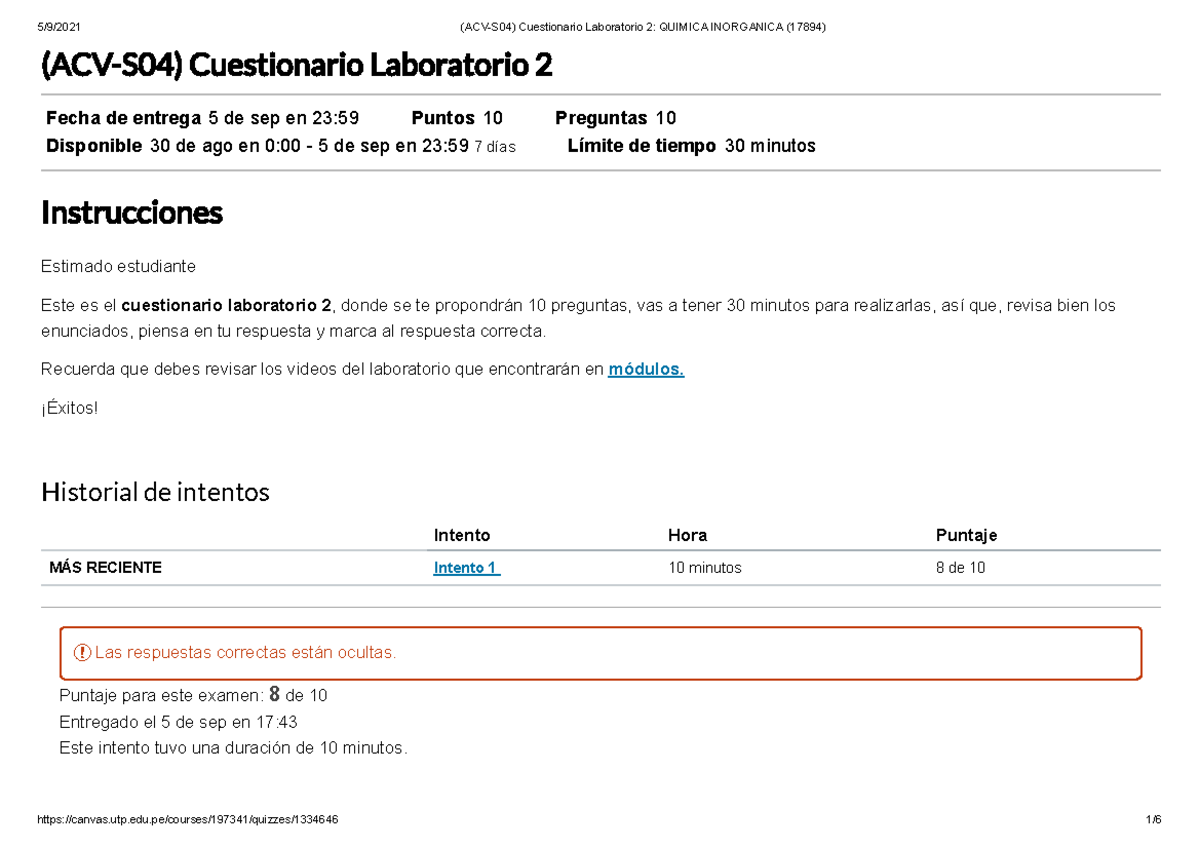 (ACV-S04) Cuestionario Laboratorio 2 Quimica Inorganica (17894) - (ACV