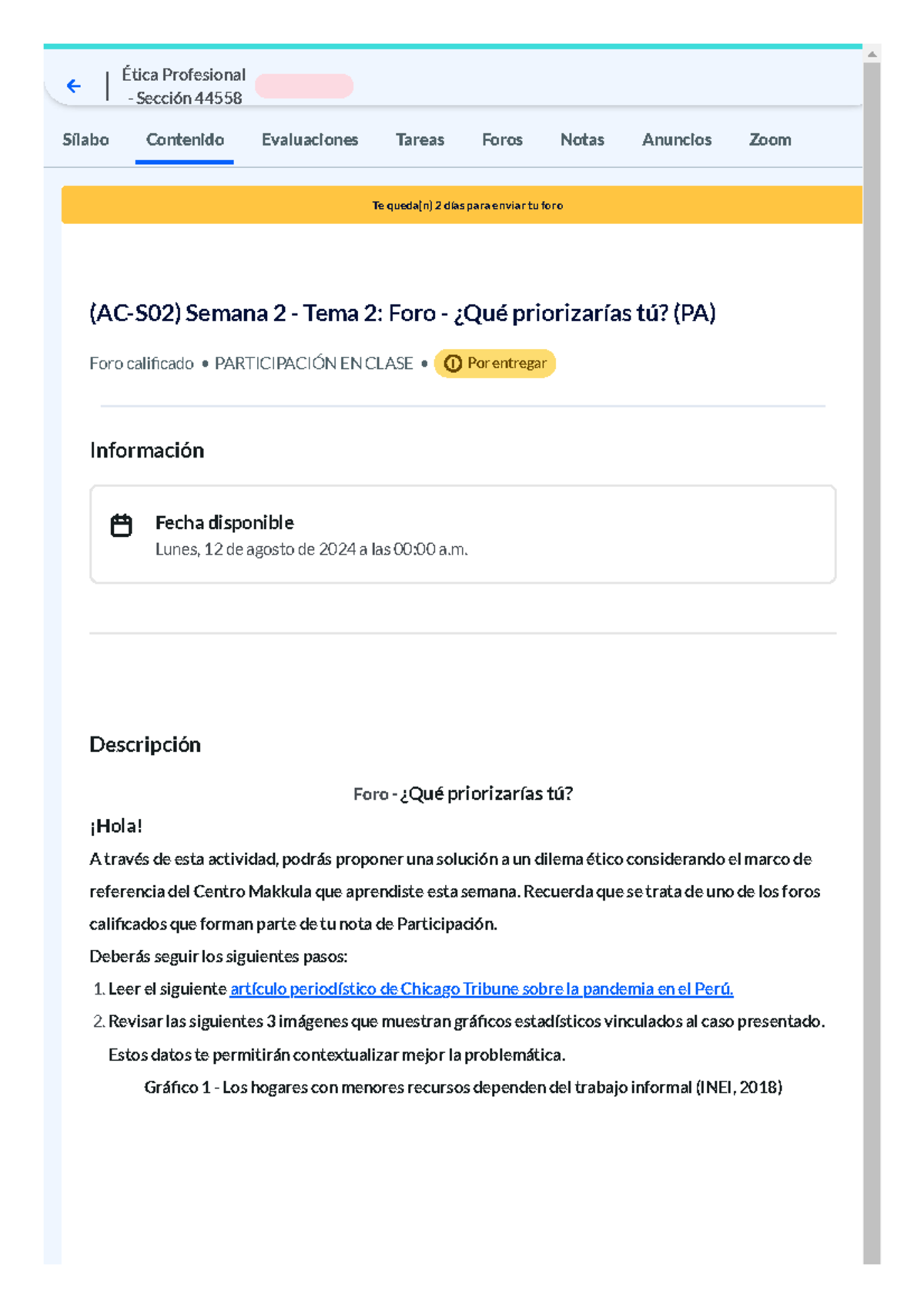 Foro sem 2 - dfffffff - Te queda(n) 2 días para enviar tu foro (AC-S02 ...