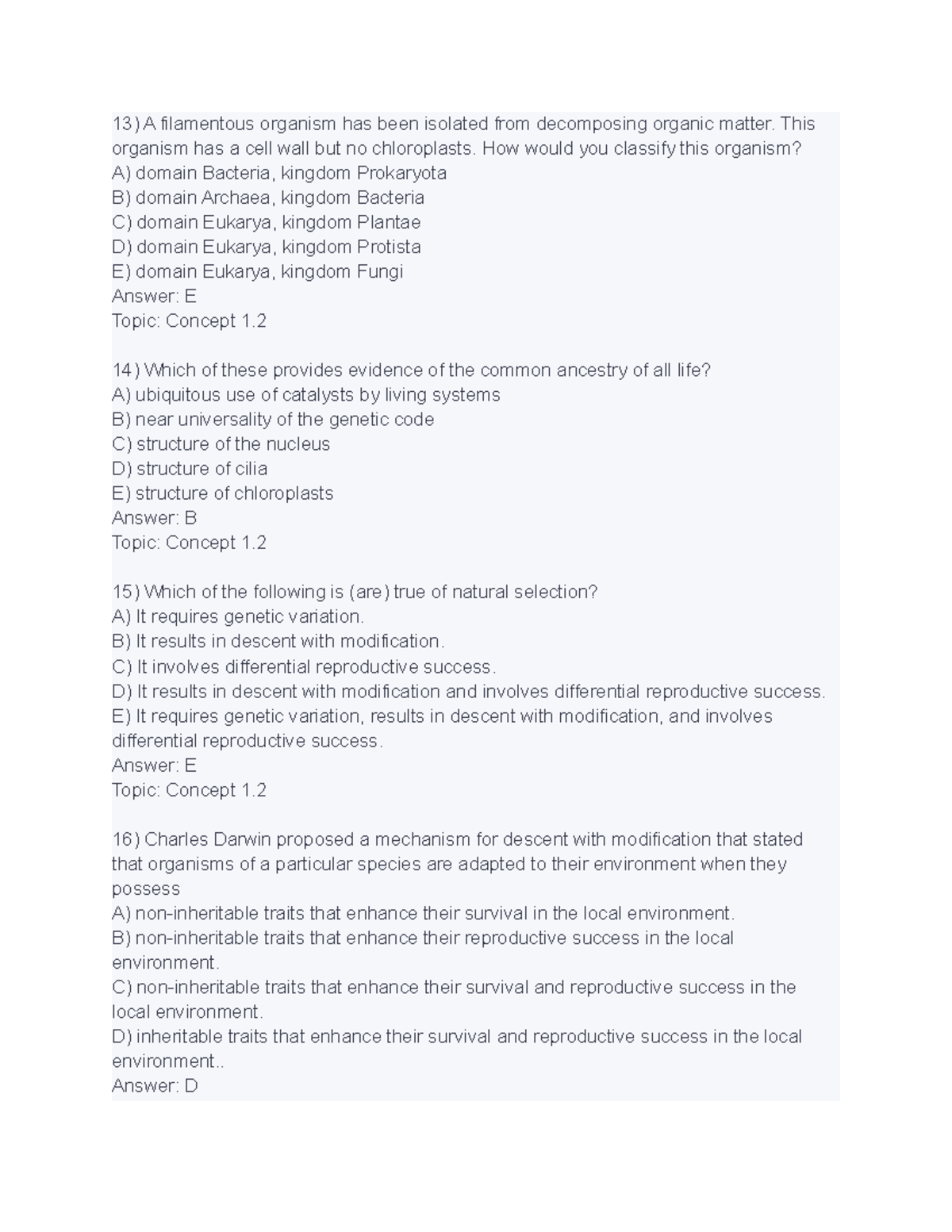 bio 101 assignment solution 2021